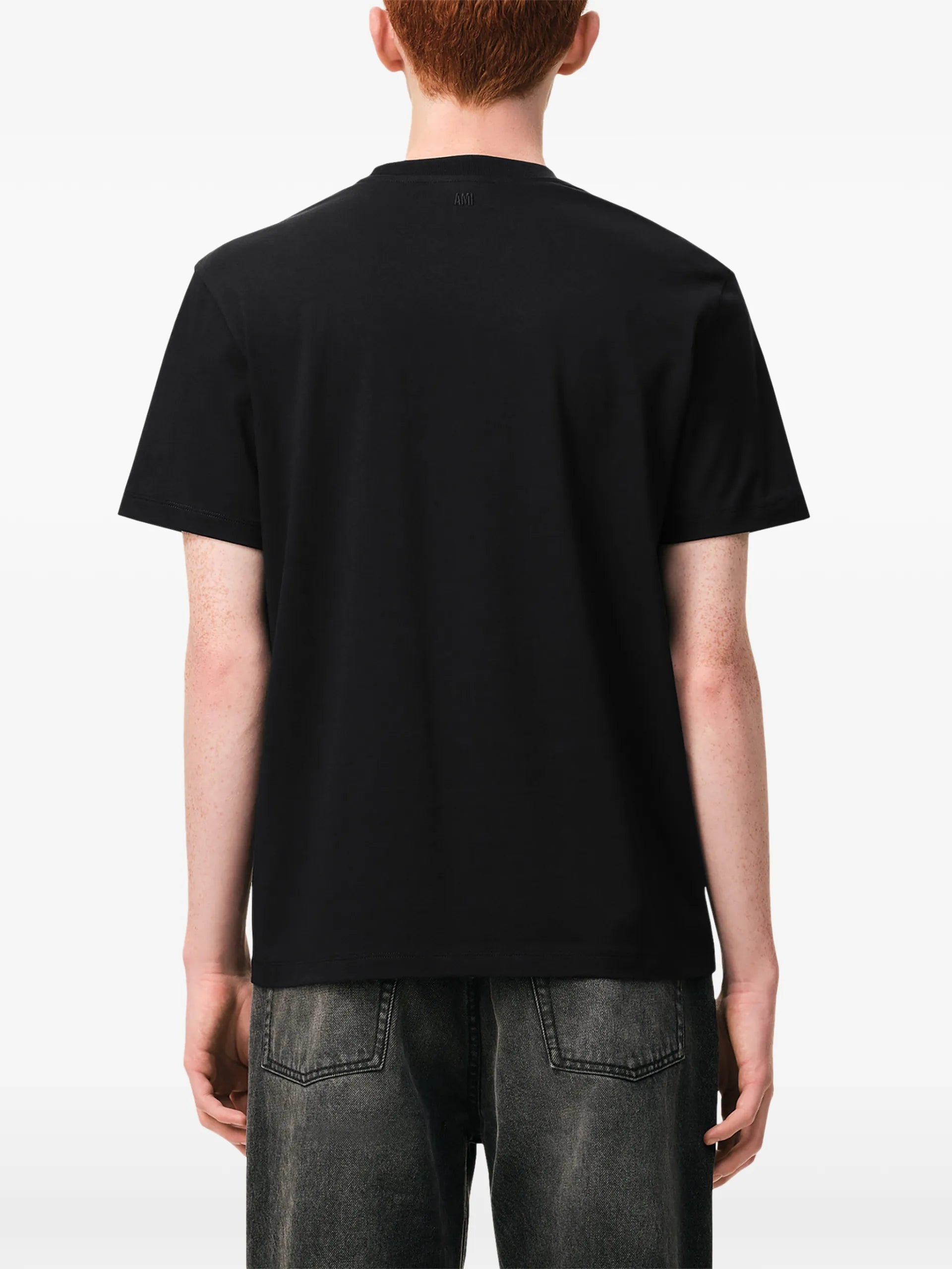 AMI Paris Ami De Coeur Organic-cotton T-shirt E26BFUTS035724 Vue 4