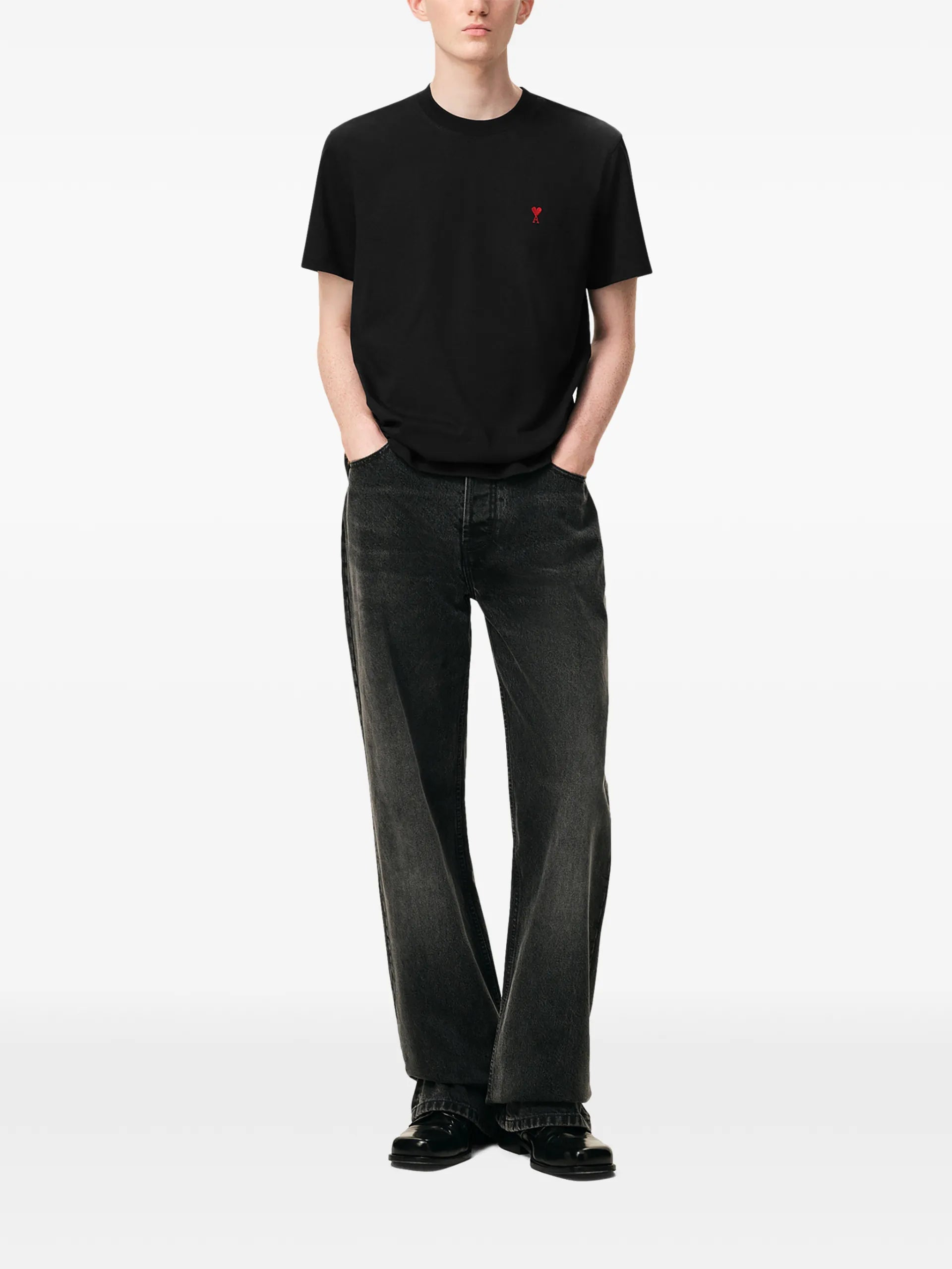 AMI Paris Ami De Coeur Organic-cotton T-shirt