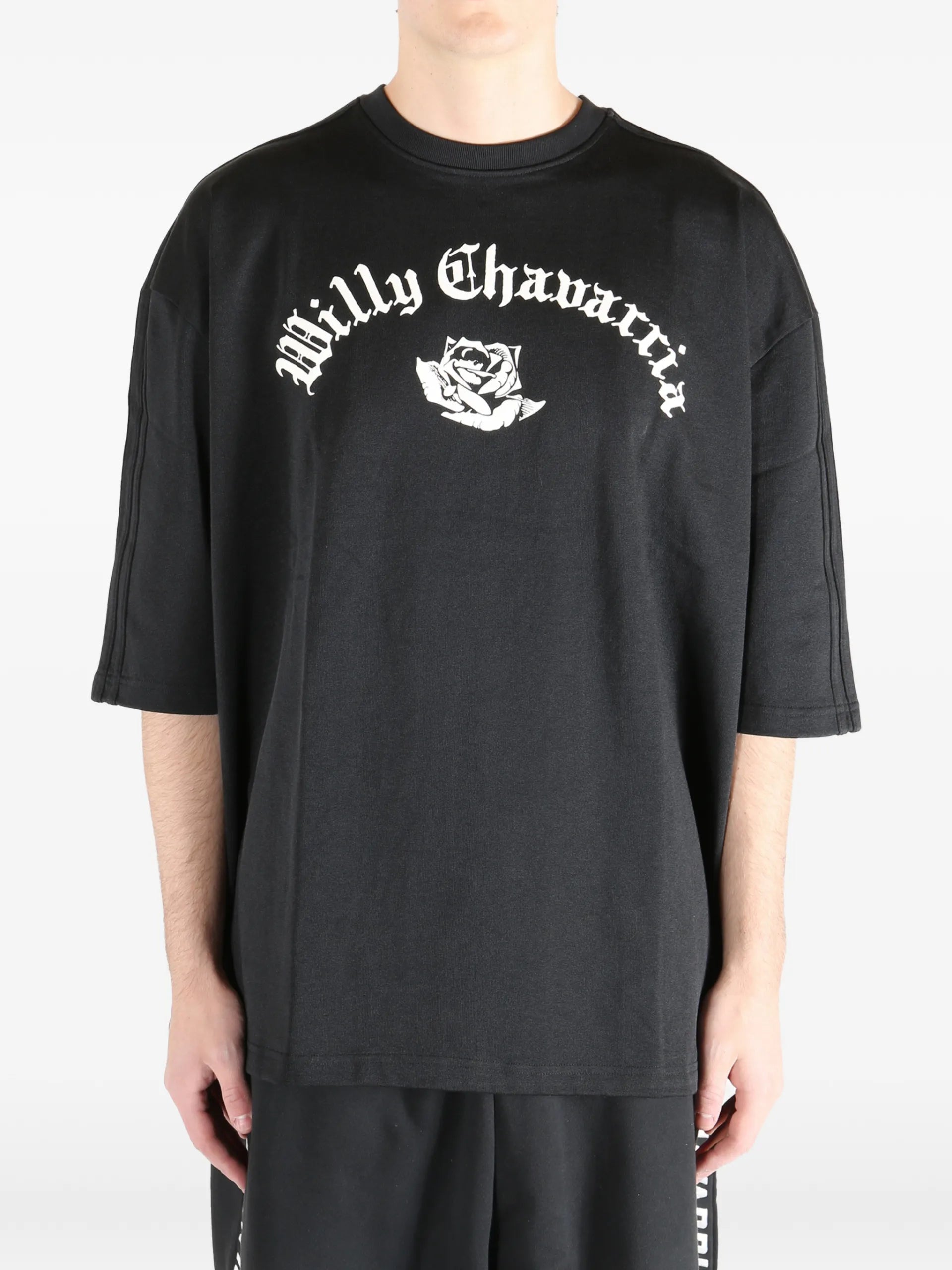 Adidas X Willy Chavarria Graphic-print Crew Neck T-shirt KD9354SS26BLACK Vue 3