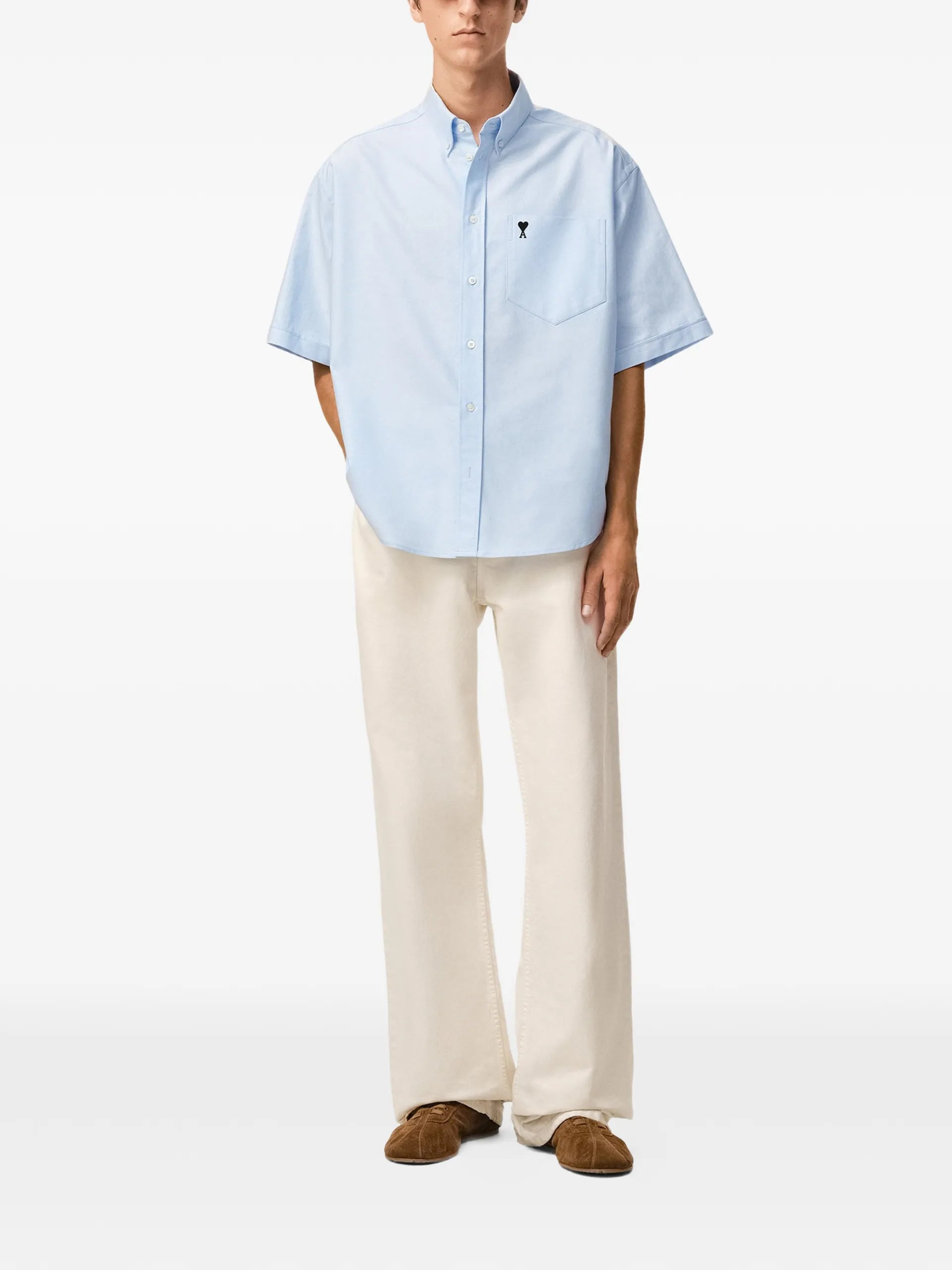 AMI Paris Ami De Coeur Short-sleeve Shirt E26HSH823CO0031 Vue 2