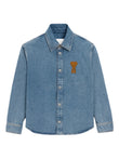 AMI Paris Ami De Coeur Denim Logo Overshirt E26UJK897DE0046 Vue 1