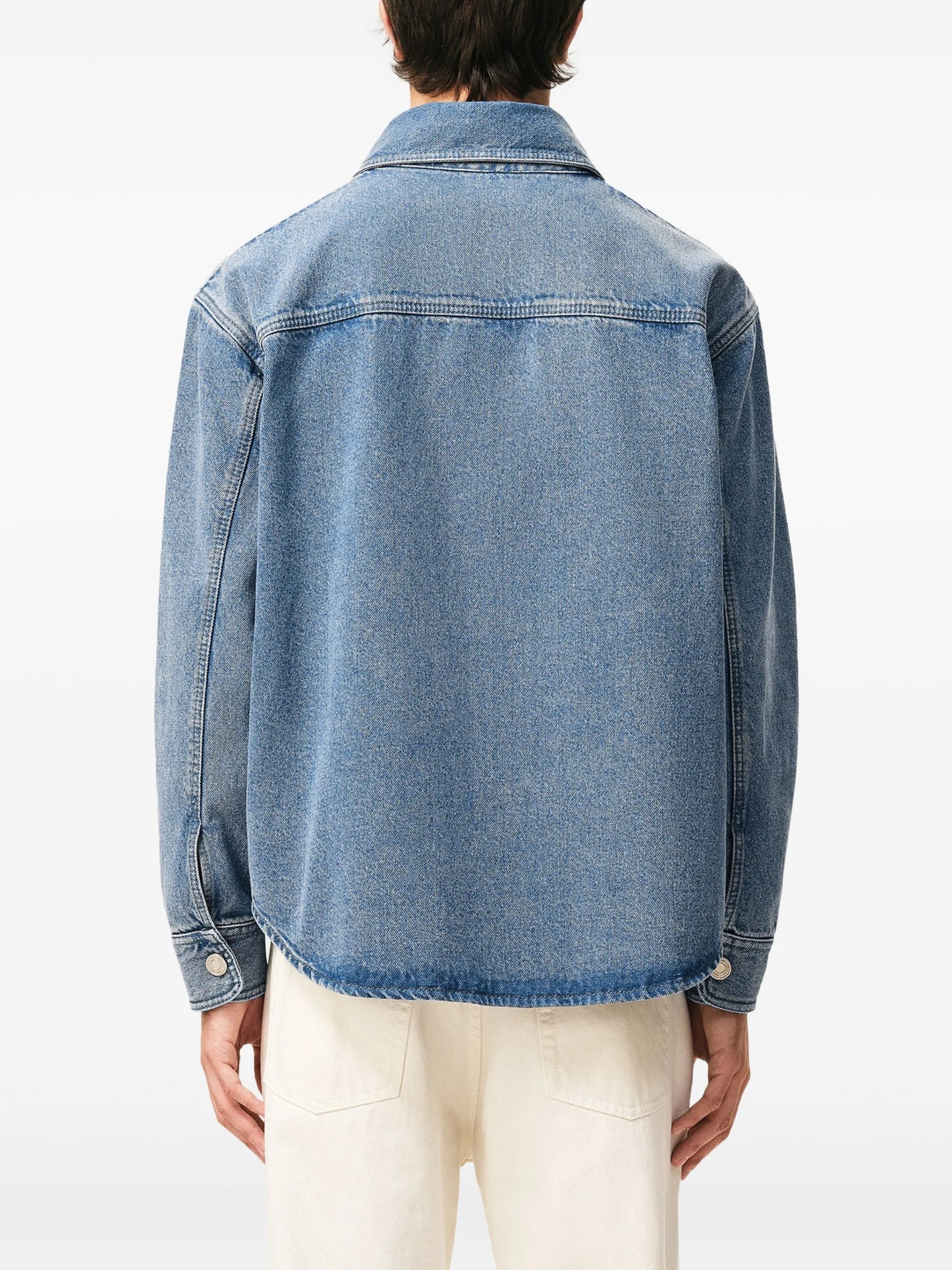 AMI Paris Ami De Coeur Denim Logo Overshirt E26UJK897DE0046 Vue 4