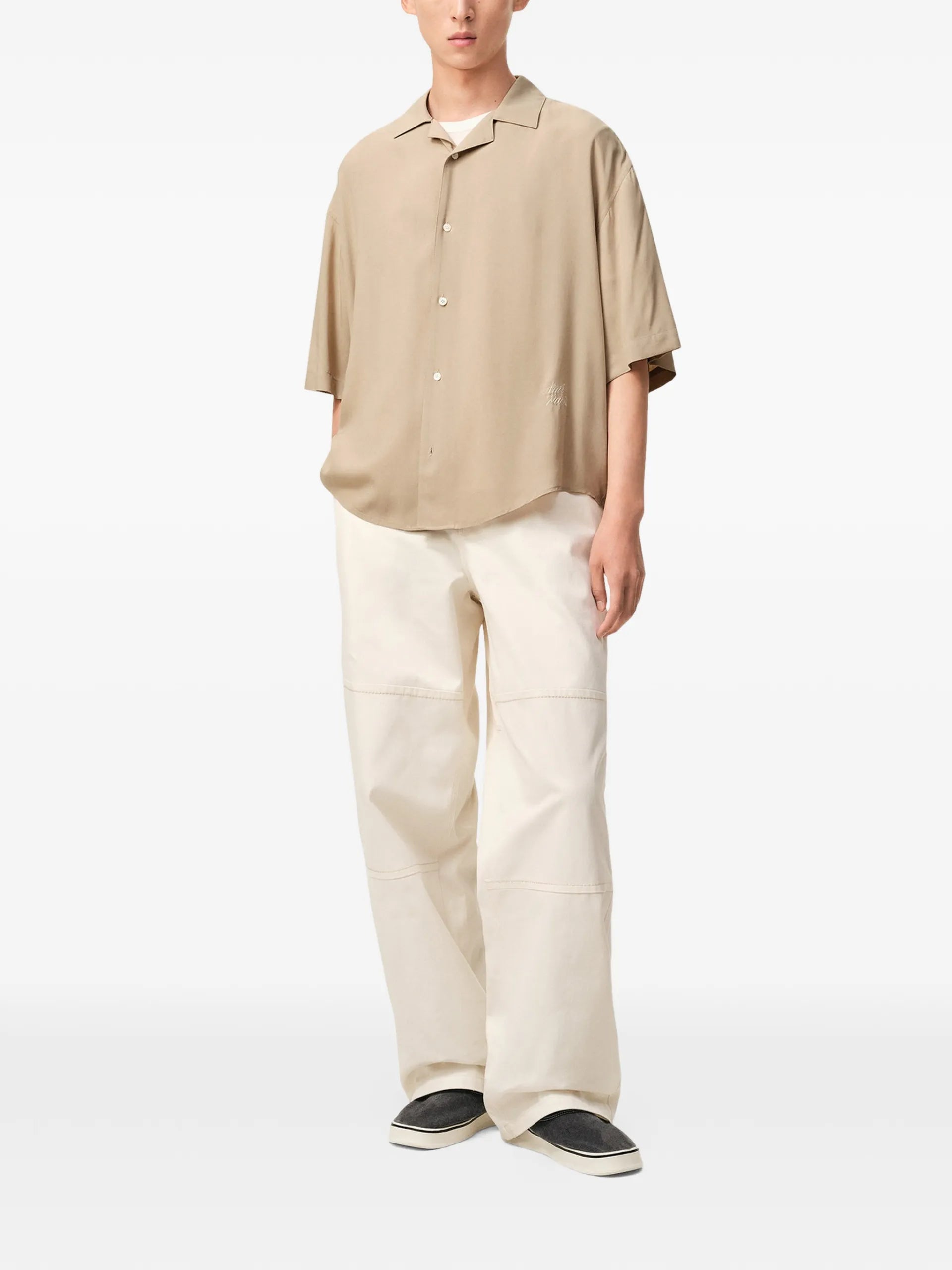 AMI Paris Embroidered Short-sleeve Shirt