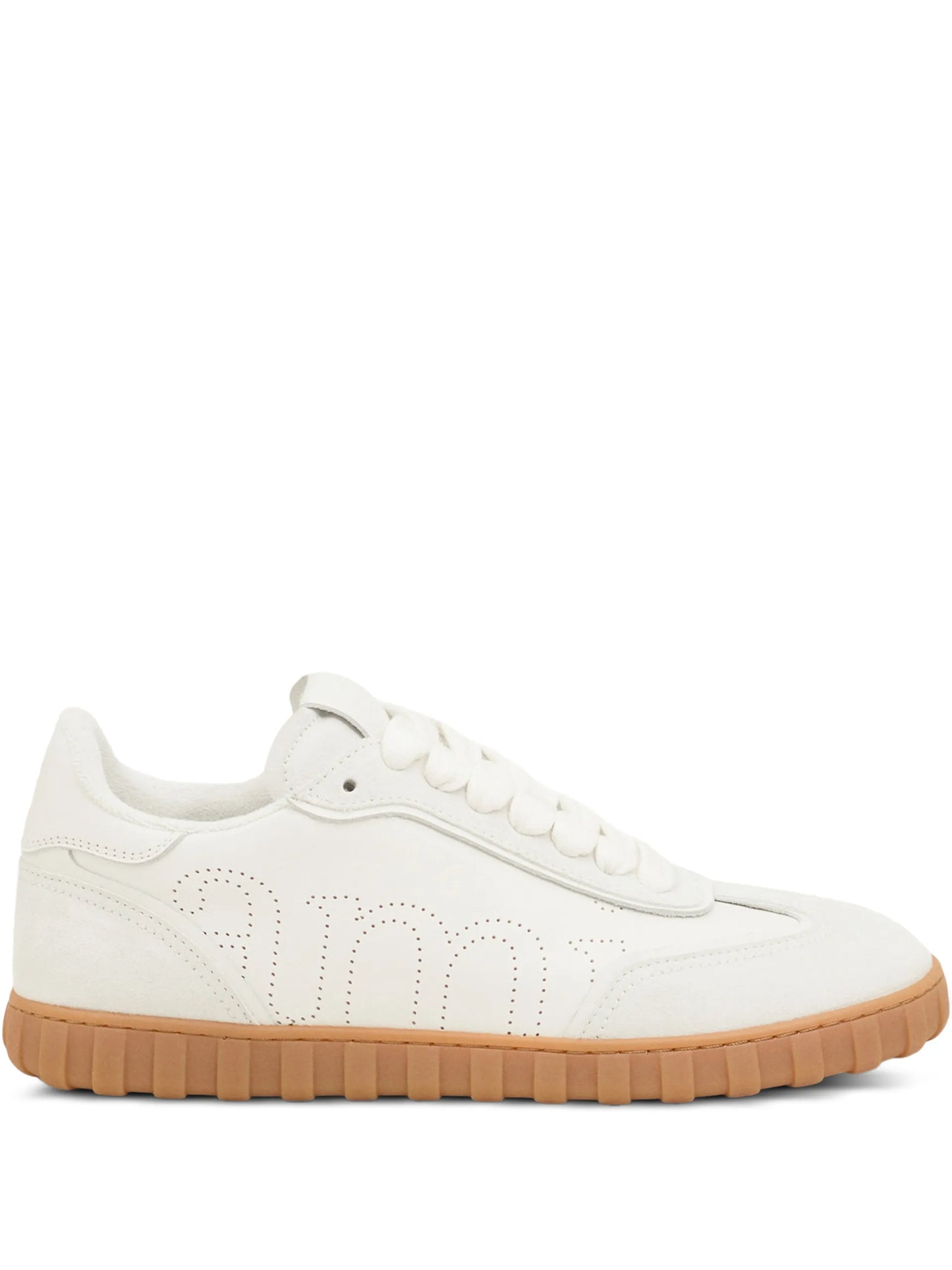 AMI Paris Step Perforated-logo Leather Sneakers E26USN508AL0126 Vue 1