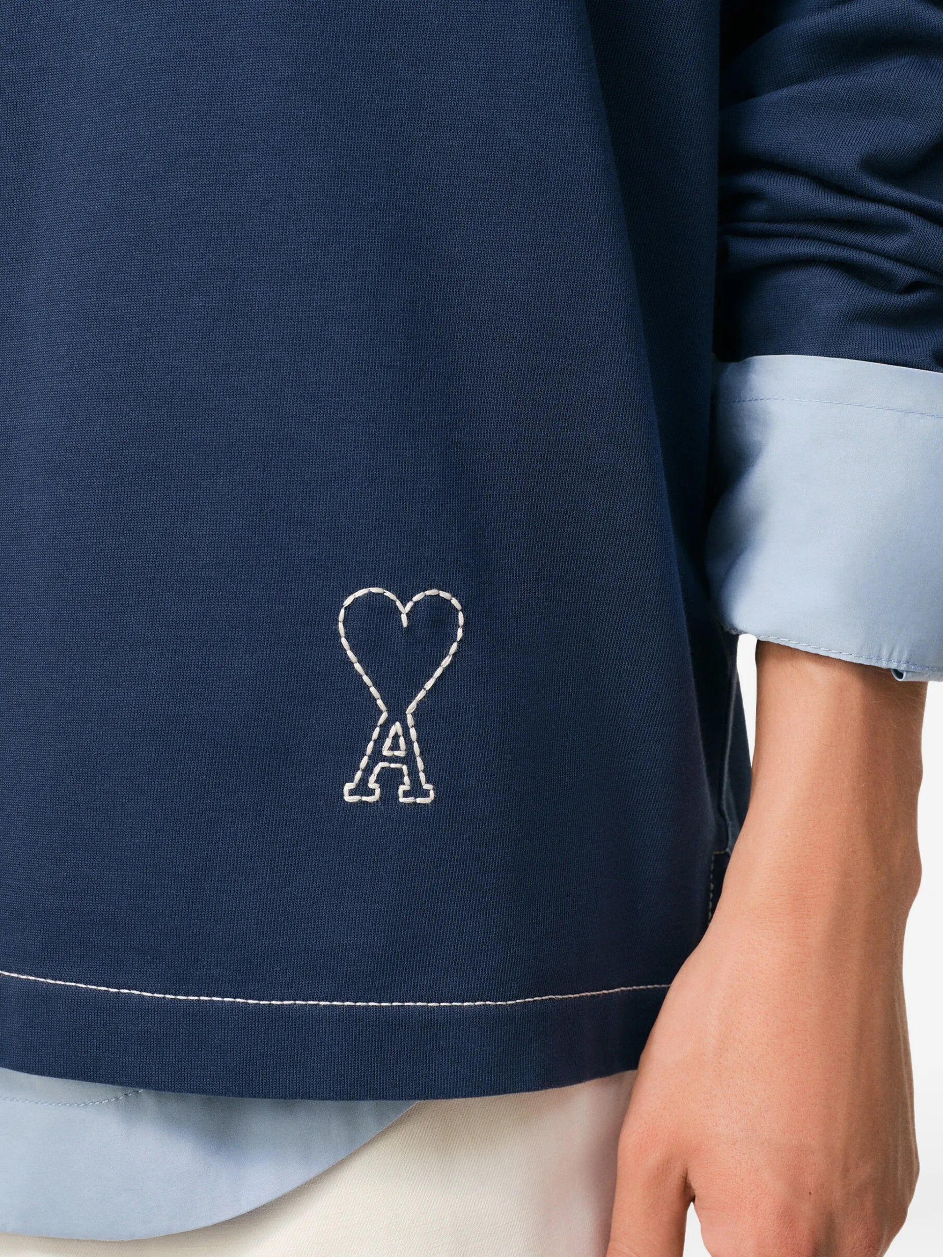 AMI Paris Ami De Coeur Logo Polo Shirt E26HPL425726 Vue 5