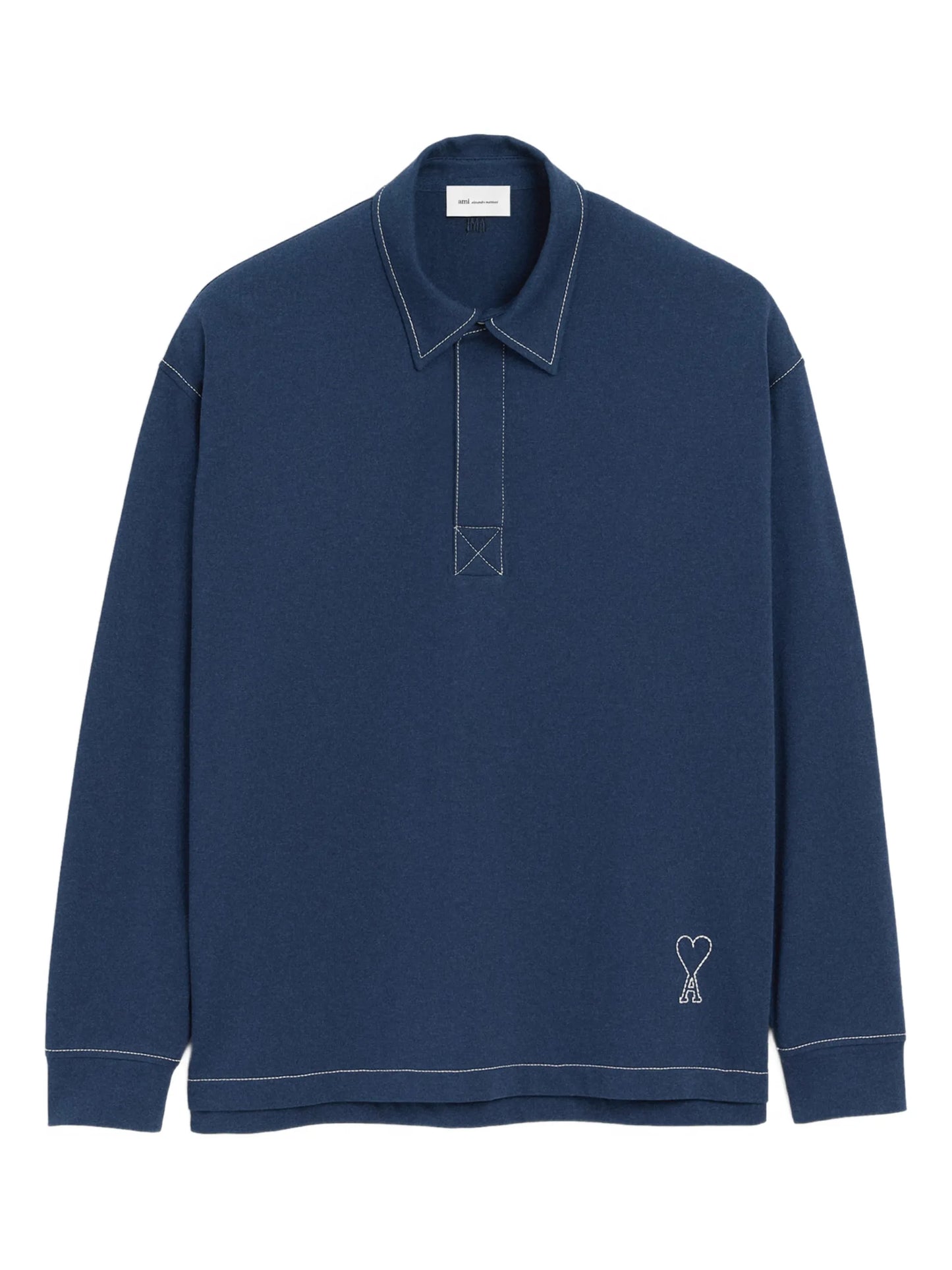 AMI Paris Ami De Coeur Logo Polo Shirt E26HPL425726 Vue 1