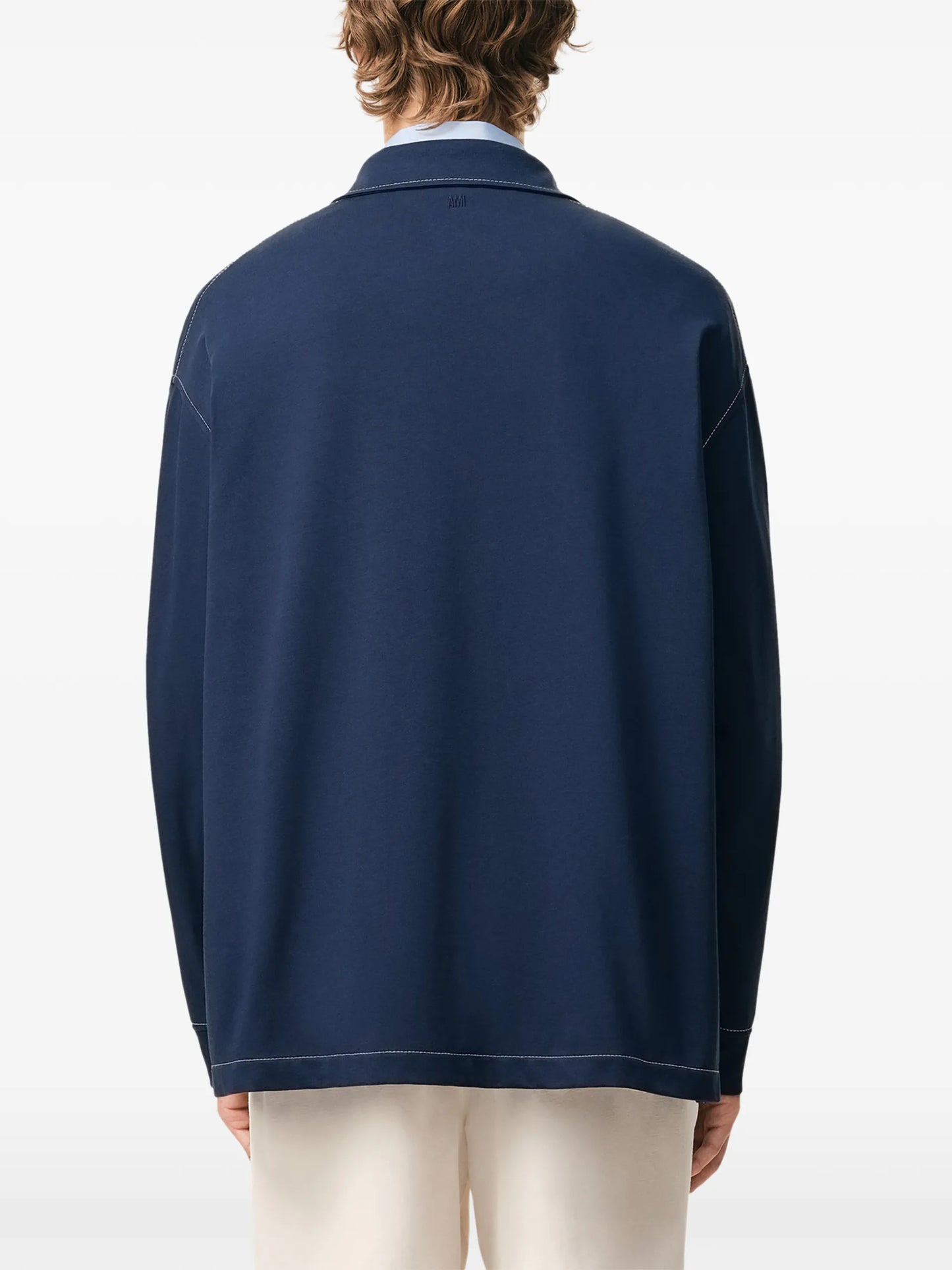 AMI Paris Ami De Coeur Logo Polo Shirt E26HPL425726 Vue 4