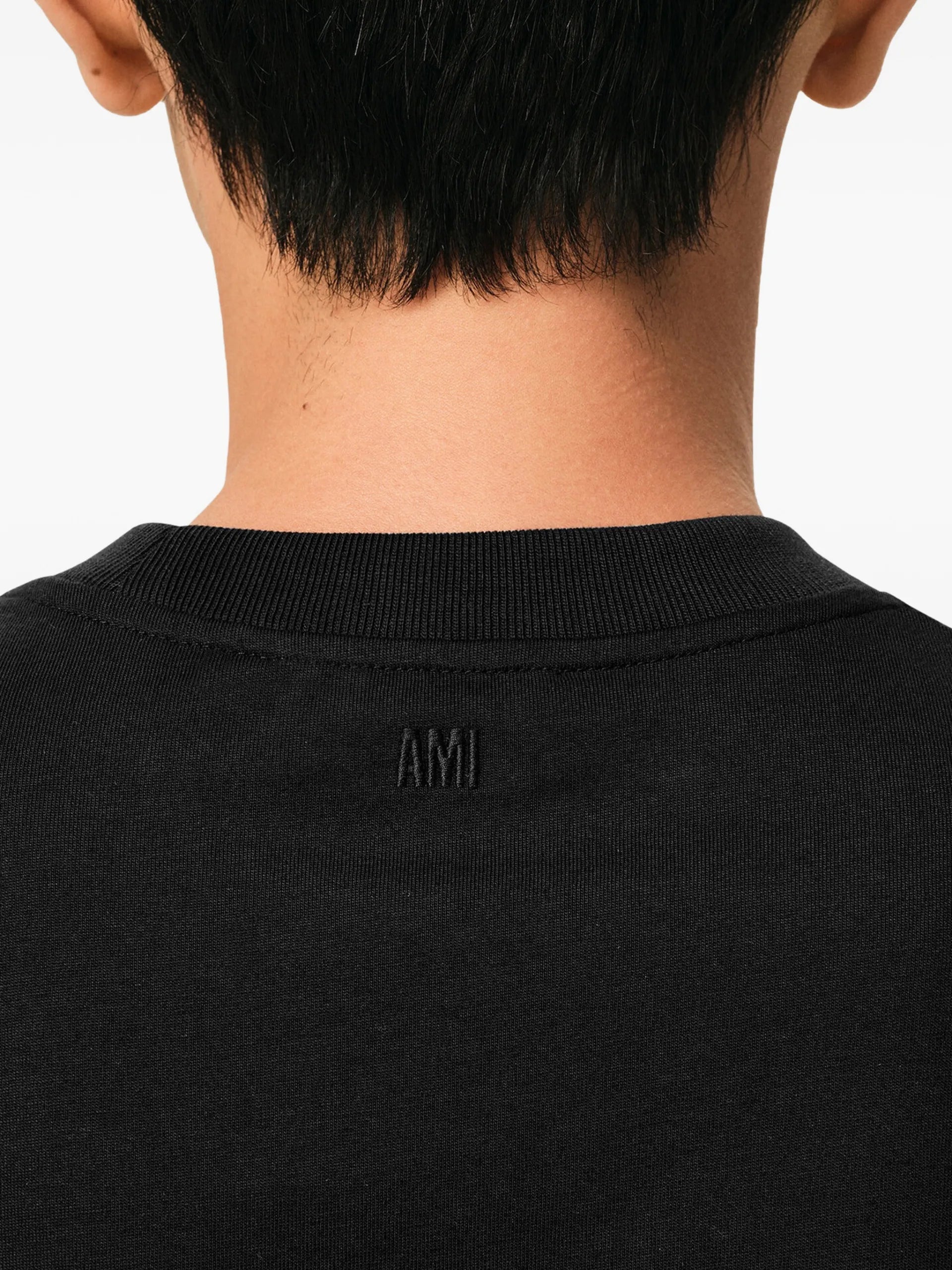 AMI Paris Ami De Coeur Logo-embroidered T-shirt E26HTS346724 Vue 5