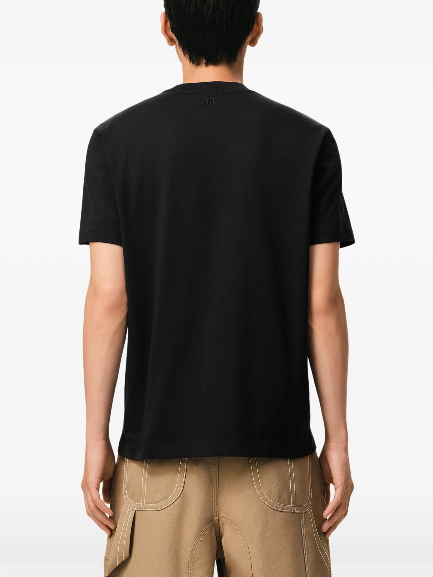 AMI Paris Ami De Coeur Logo-embroidered T-shirt E26HTS346724 Vue 4