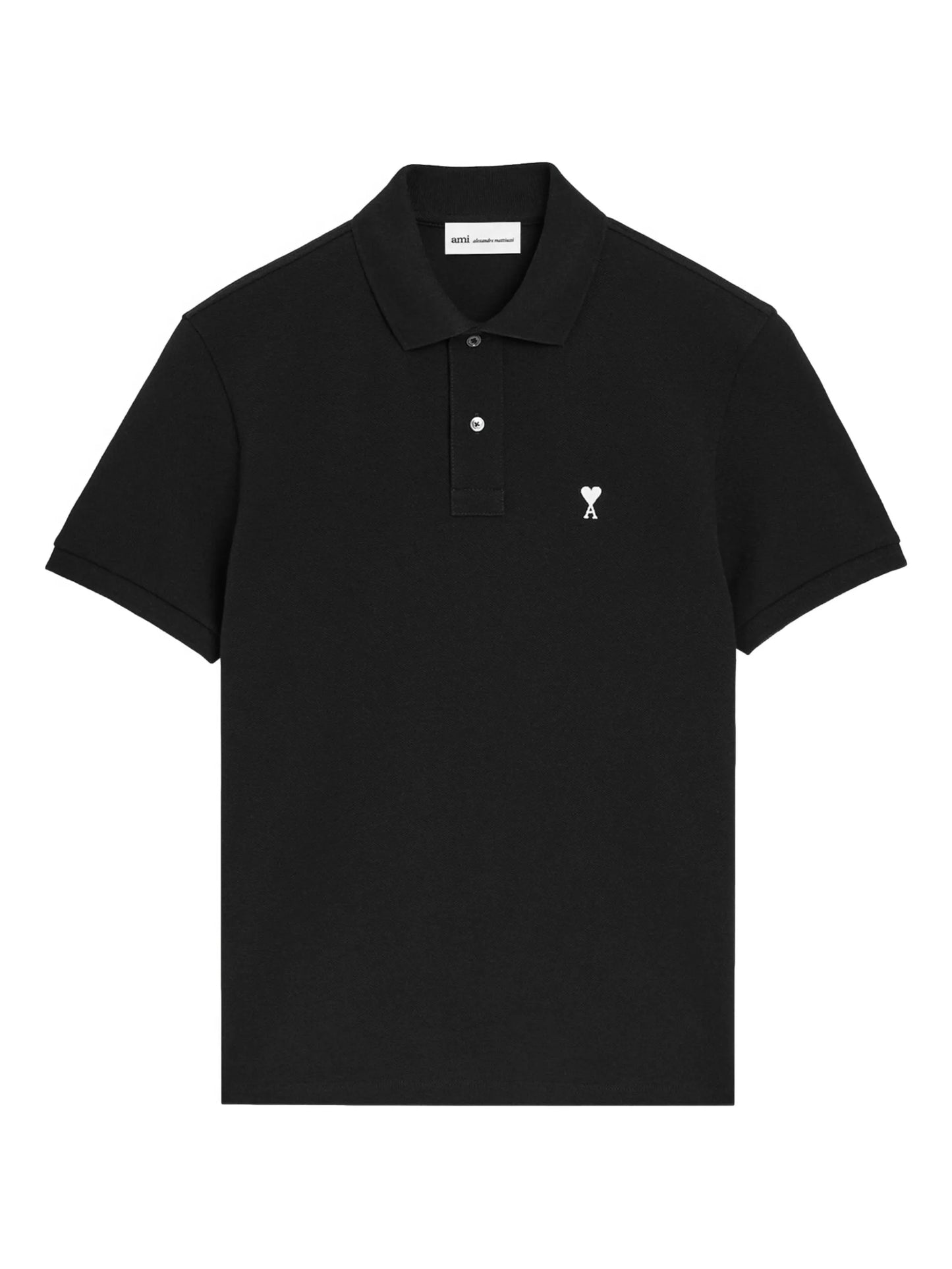 AMI Paris Ami De Coeur Logo-embroidered Polo Shirt E26HPL411760 Vue 1