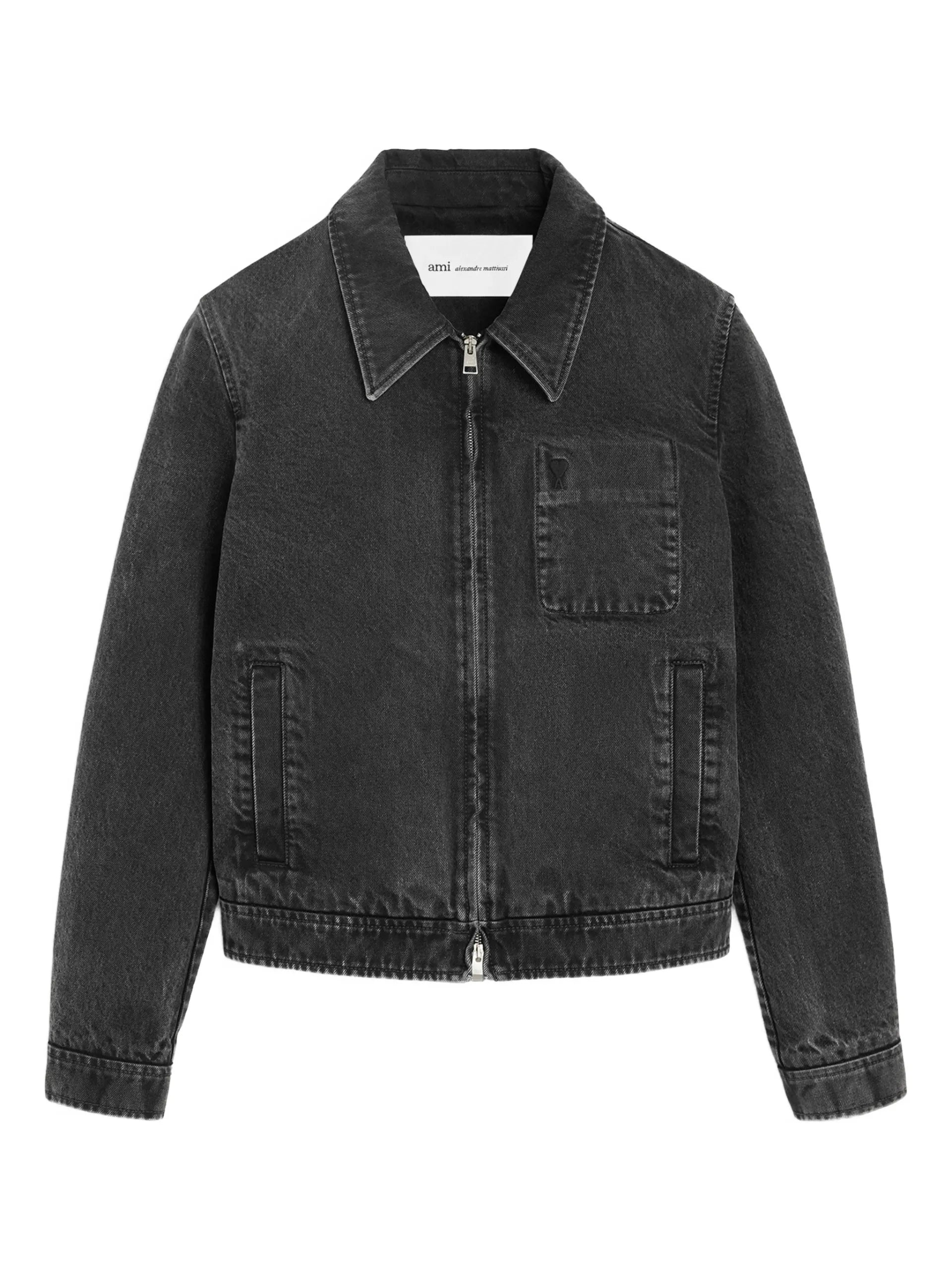 AMI Paris Ami De Coeur Denim Zipped Jacket - AMI Paris | Le Block Lyon