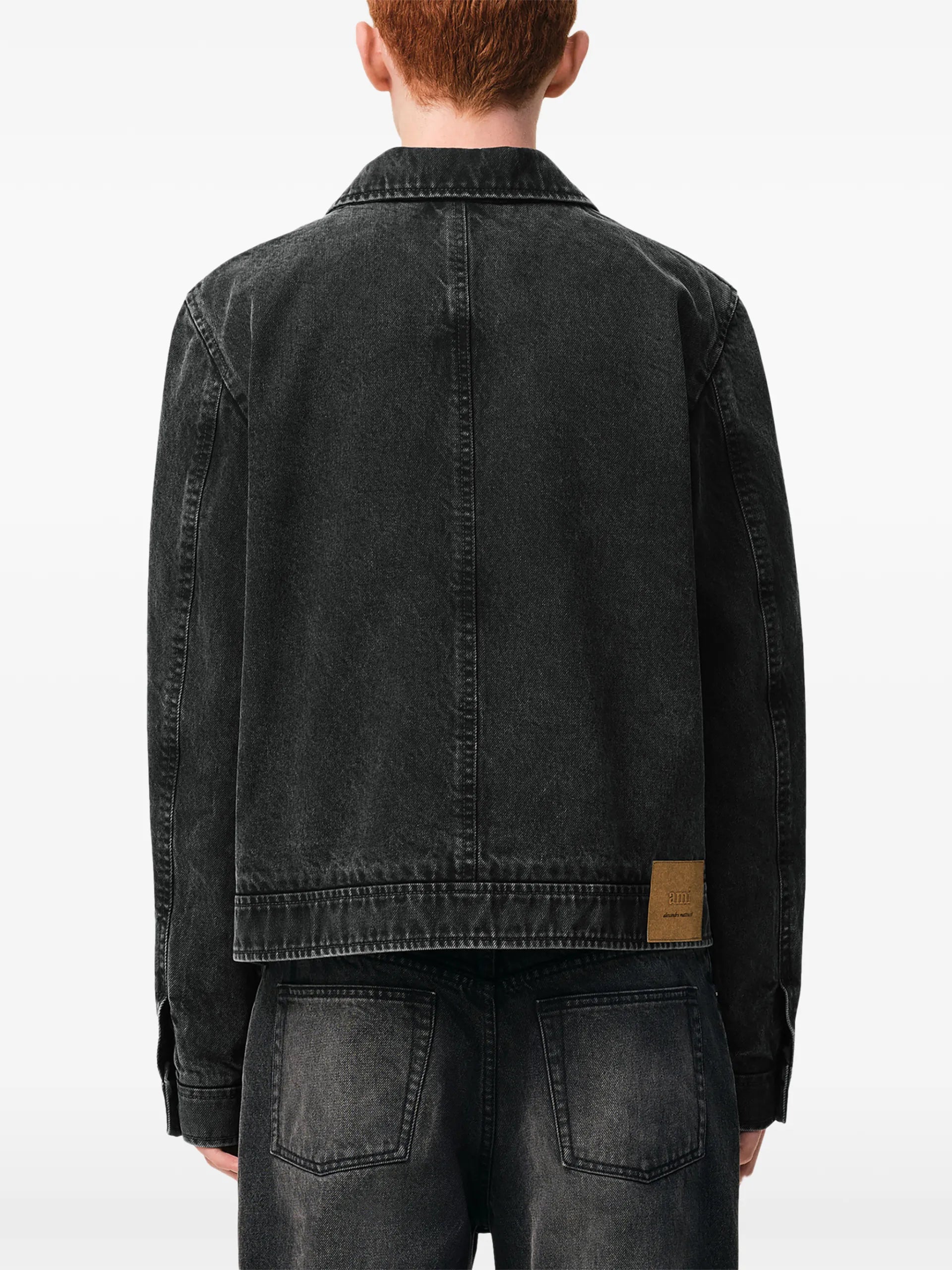 AMI Paris Ami De Coeur Denim Zipped Jacket - vue 5 - AMI Paris