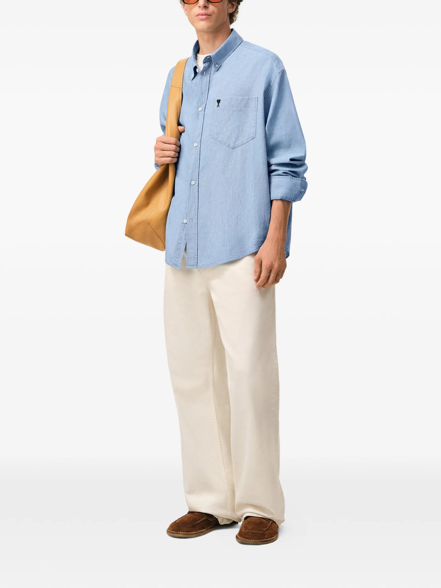 AMI Paris Ami De Coeur Embroidered Shirt HSH822CO0221 Vue 2