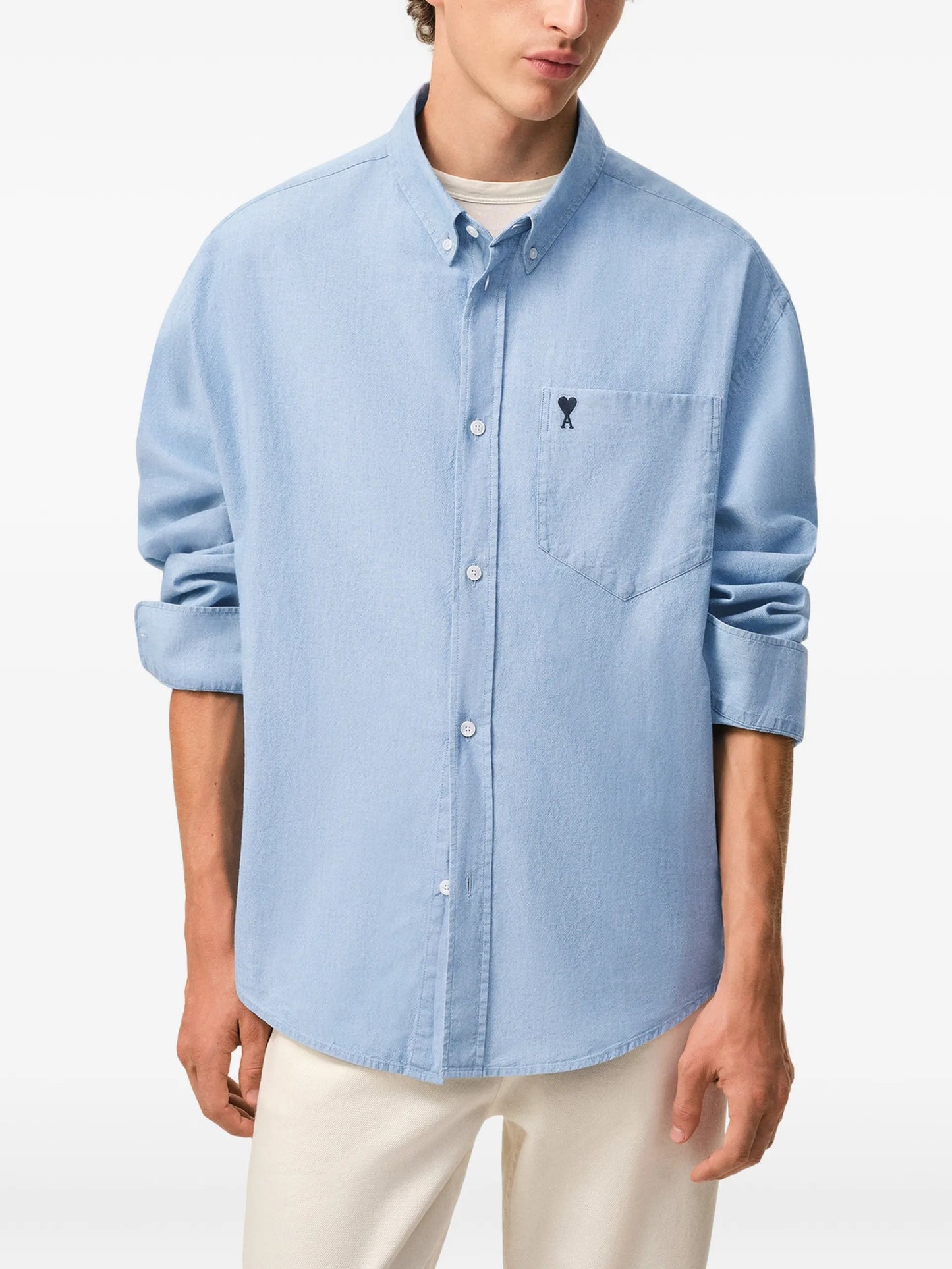 AMI Paris Ami De Coeur Embroidered Shirt HSH822CO0221 Vue 3