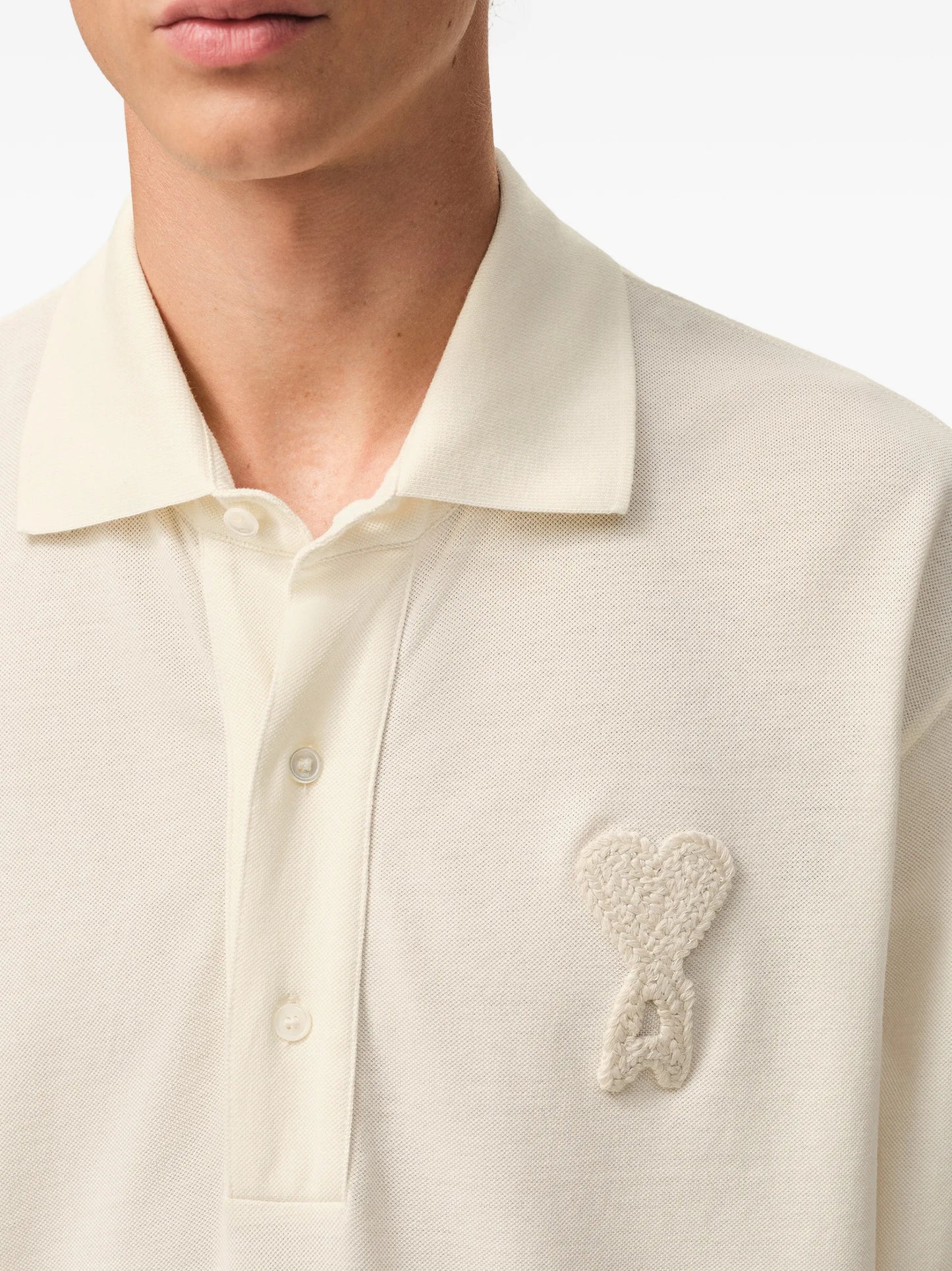 AMI Paris Ami De Coeur Logo-patch Polo Shirt - vue 5 - AMI Paris