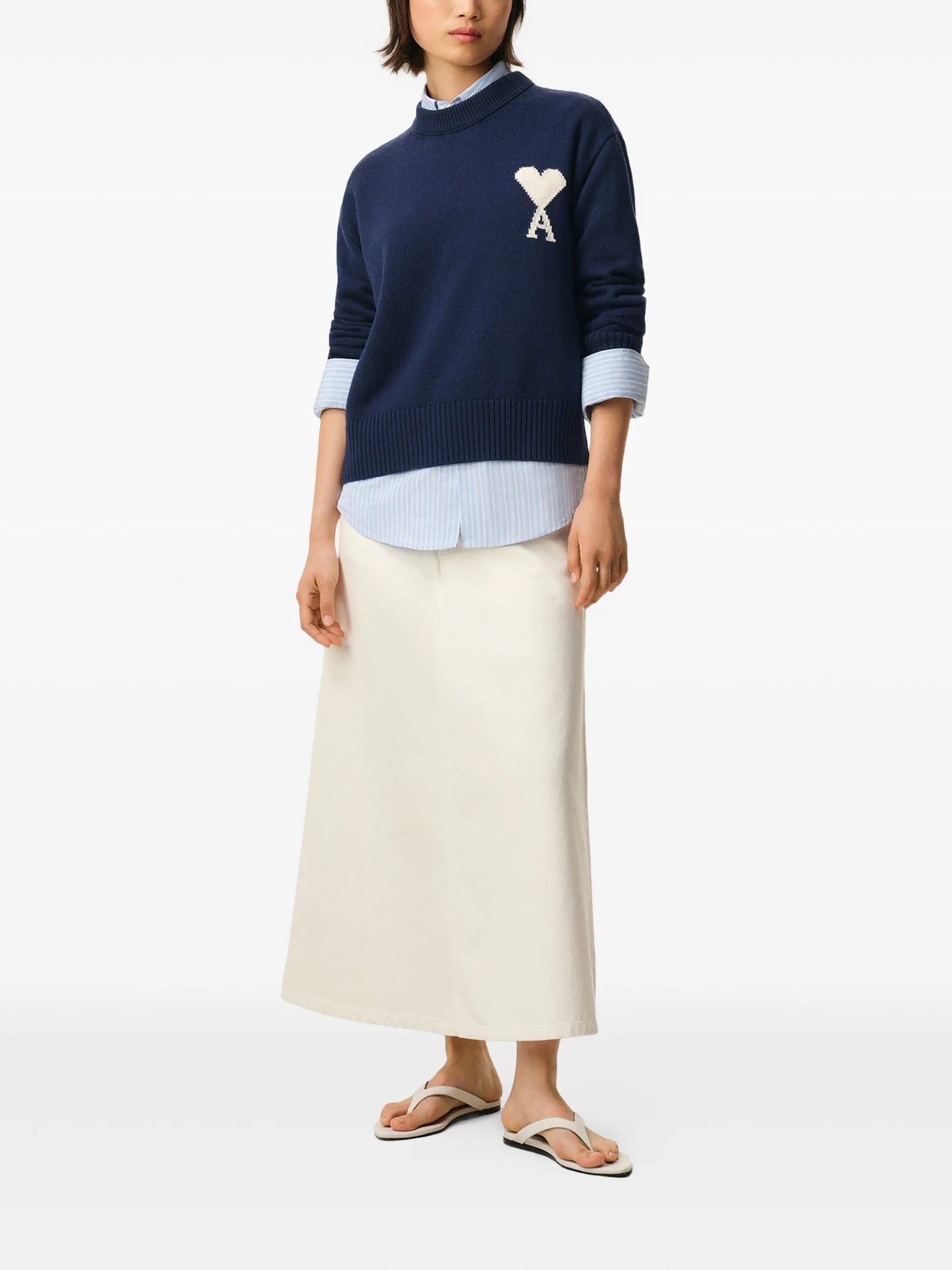 AMI Paris Crew-neck Sweater E26UKS859KN0156 Vue 3
