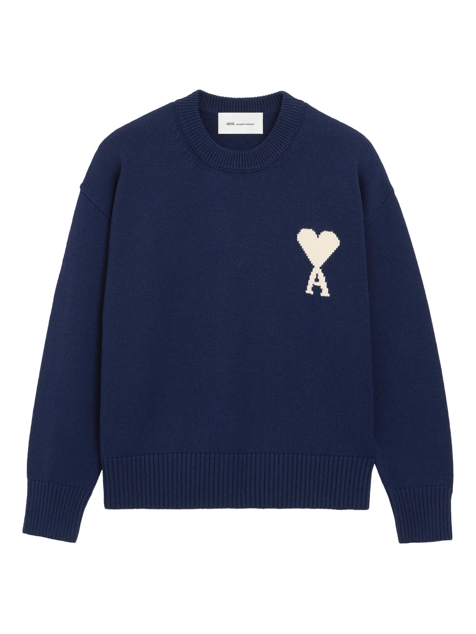 AMI Paris Crew-neck Sweater E26UKS859KN0156 Vue 1