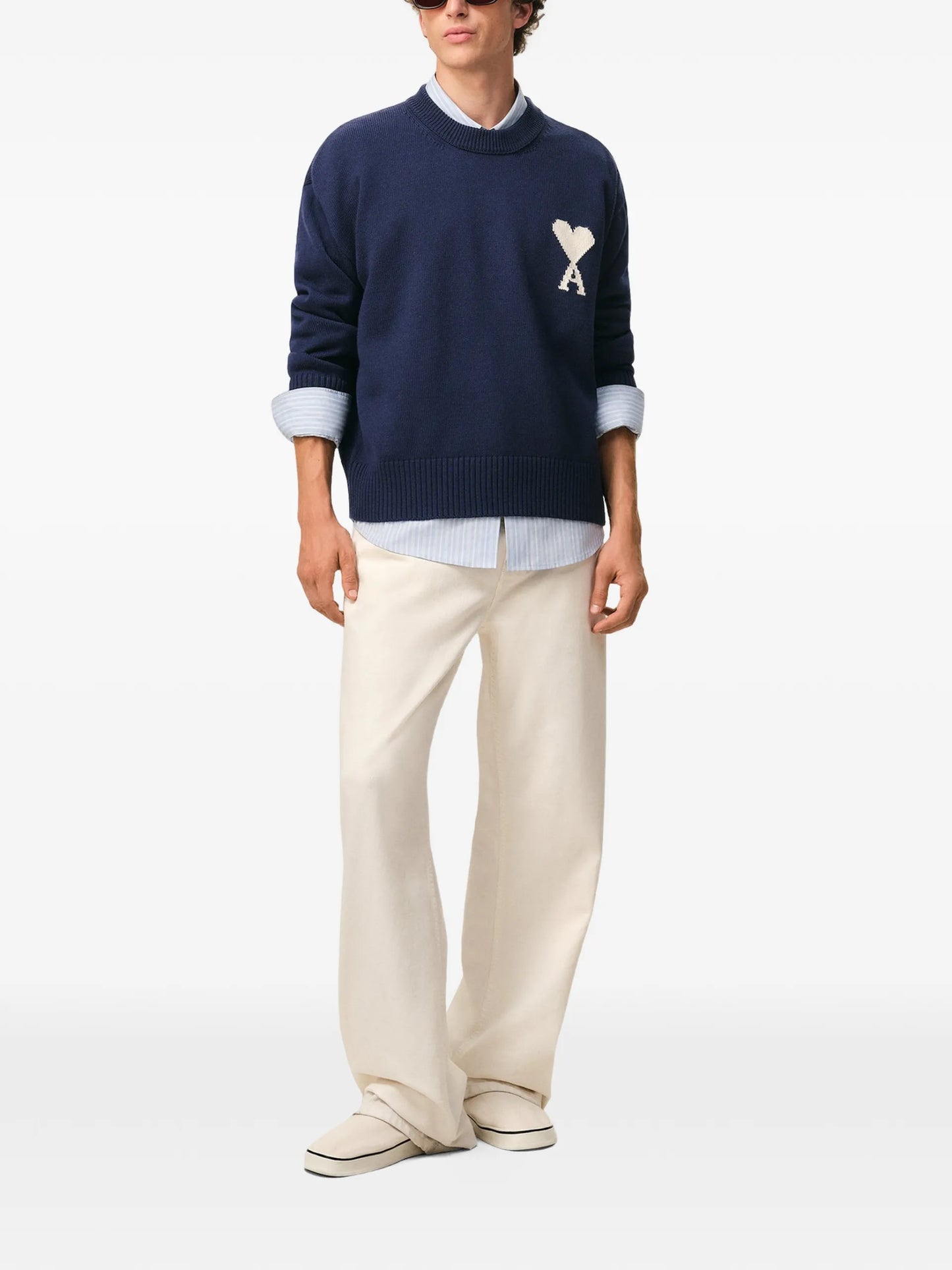 AMI Paris Crew-neck Sweater E26UKS859KN0156 Vue 2