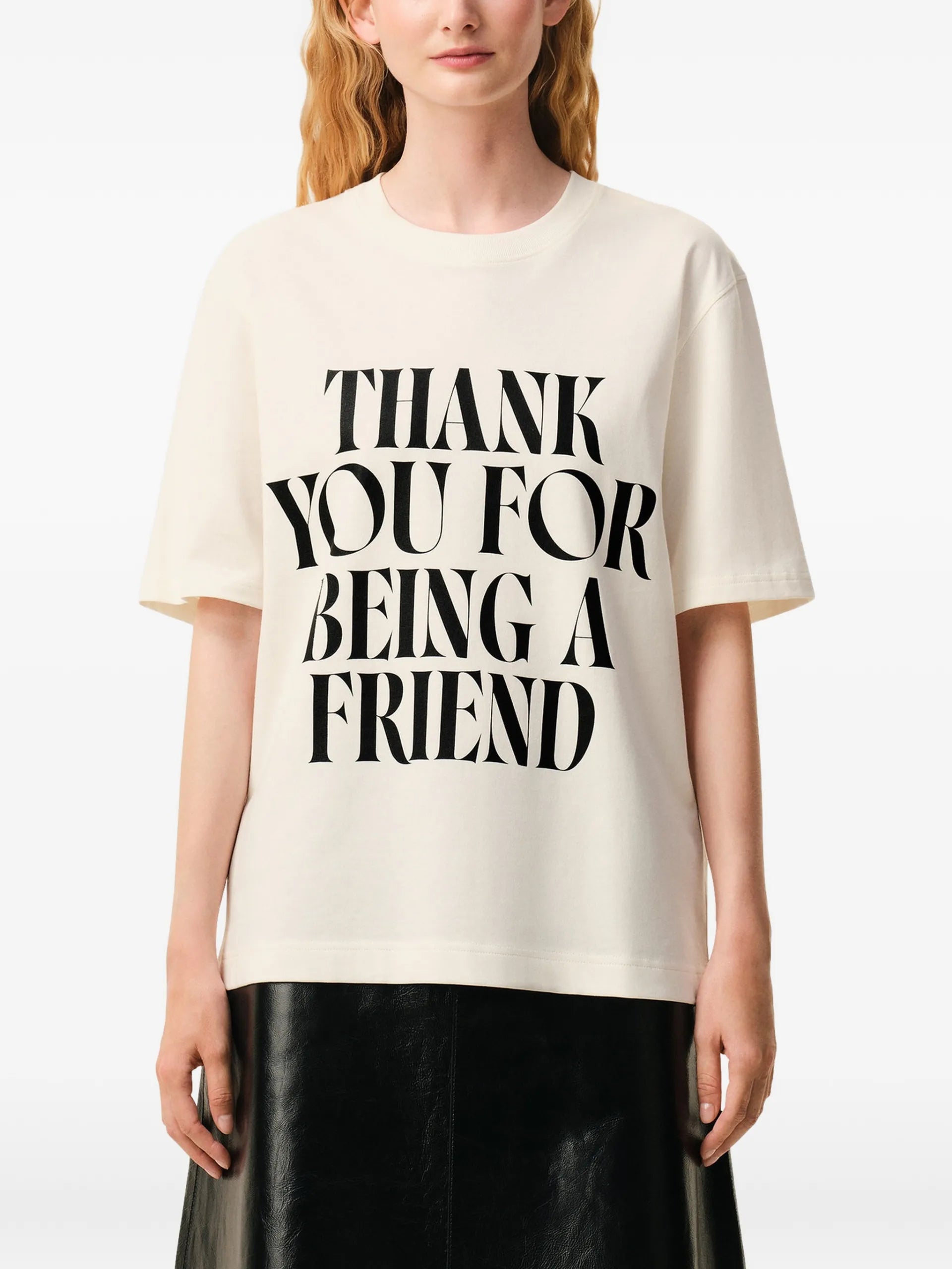 AMI Paris Signature-print Crew-neck T-shirt E26UTS384726 Vue 3