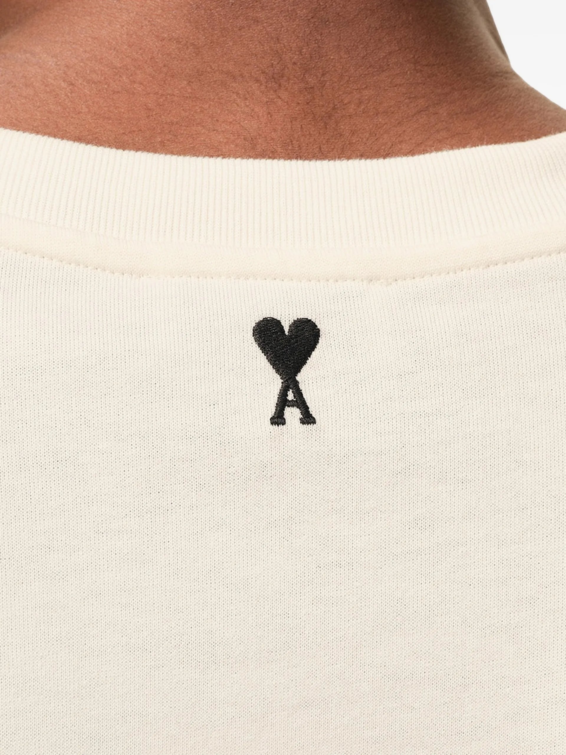 AMI Paris Signature-print Crew-neck T-shirt E26UTS384726 Vue 5