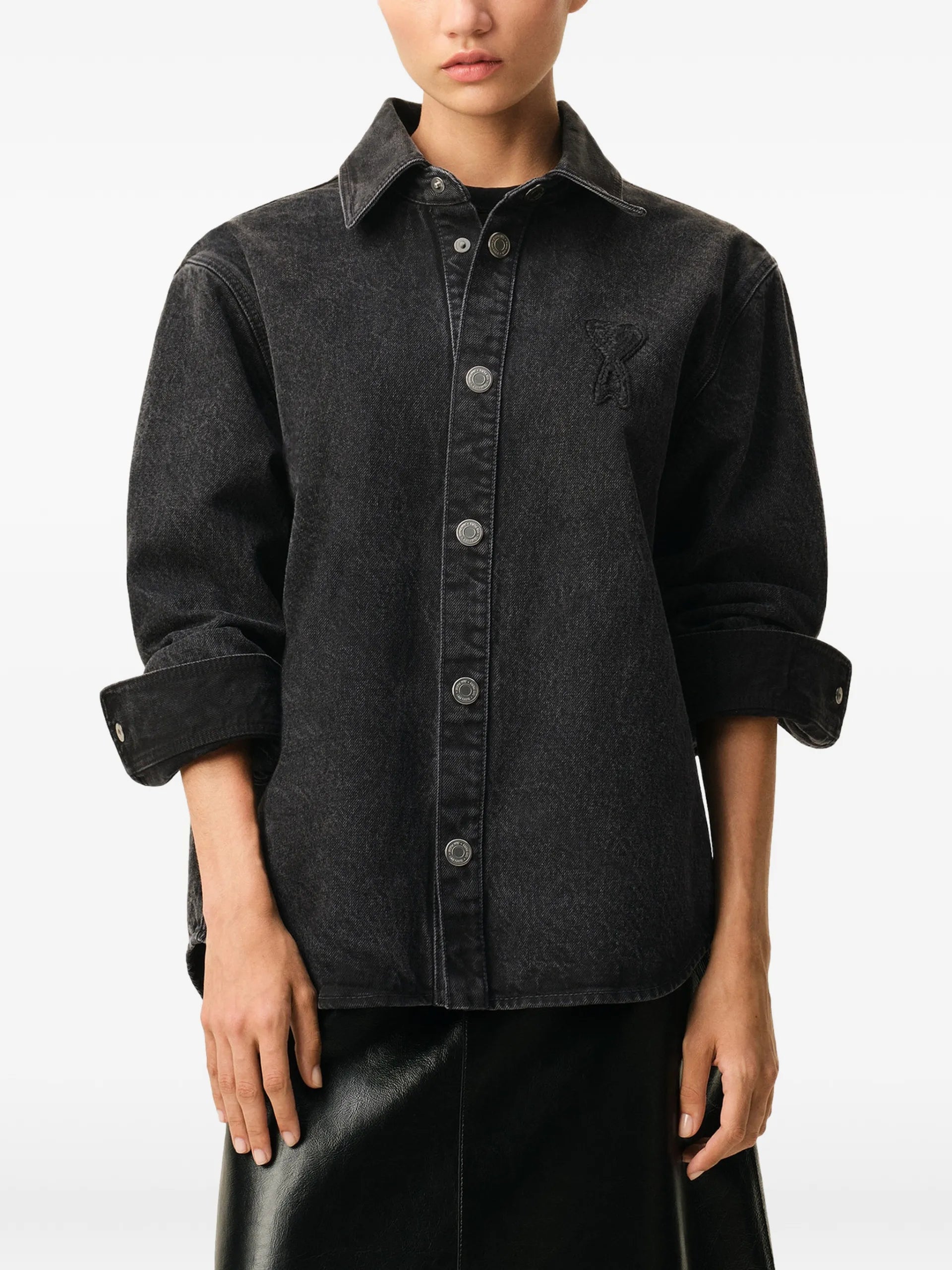 AMI Paris Ami De Coeur Overshirt E26UJK897DE0124 Vue 3