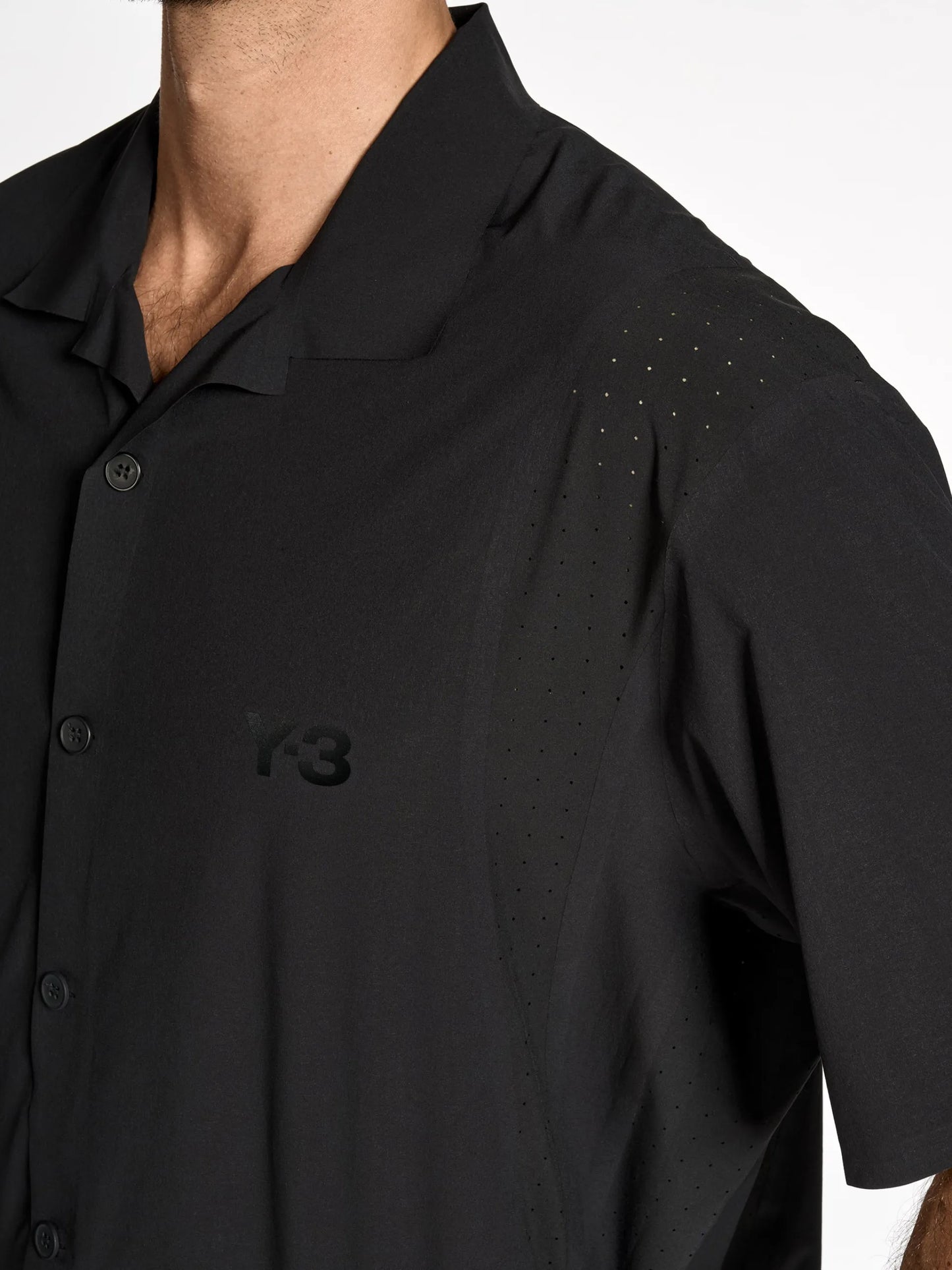 Y-3 Perforated-detail Short-sleeve Shirt KF6044 Vue 3