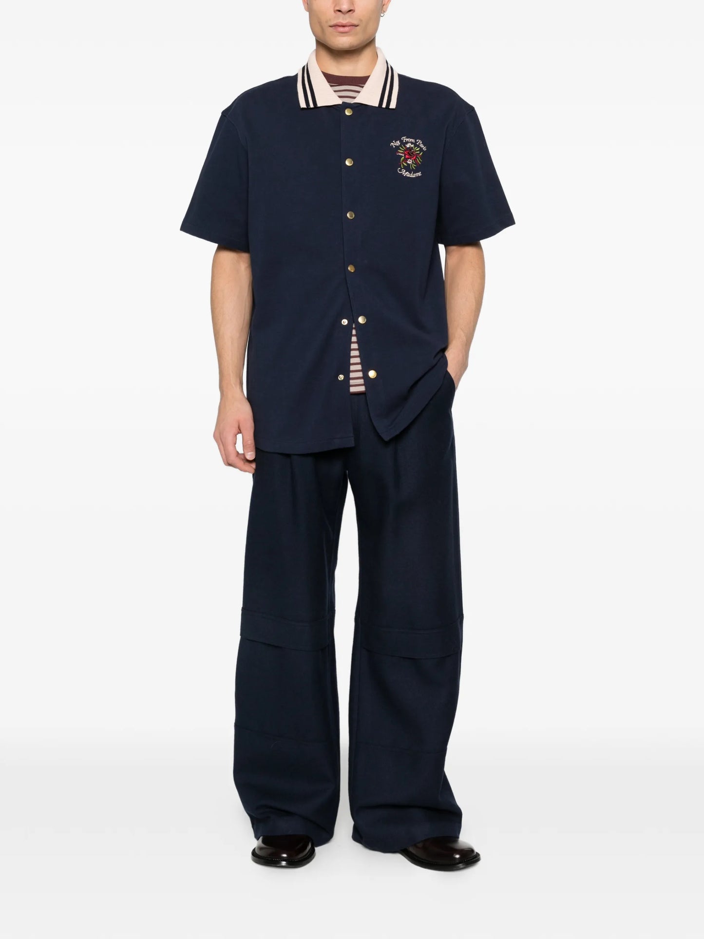 Drôle De Monsieur Embroidered Buttoned Shirt JSH247CO264 Vue 2