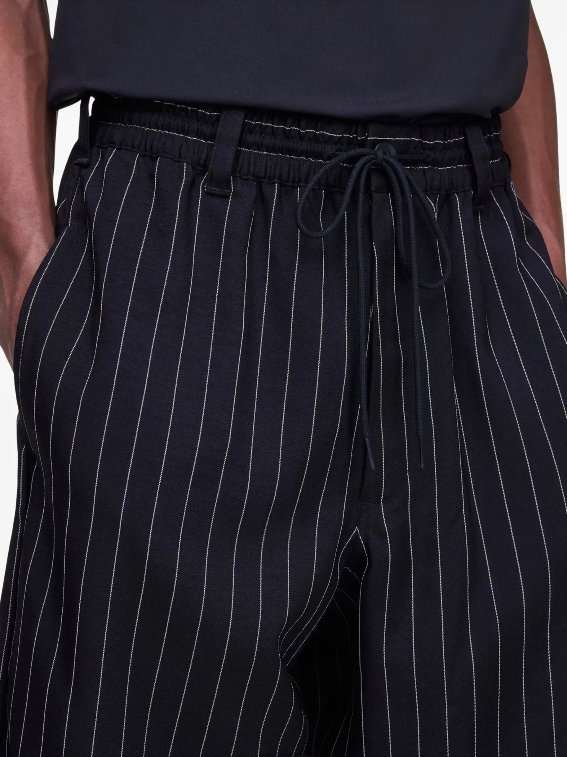 Y-3 Pinstripe Drawstring Shorts