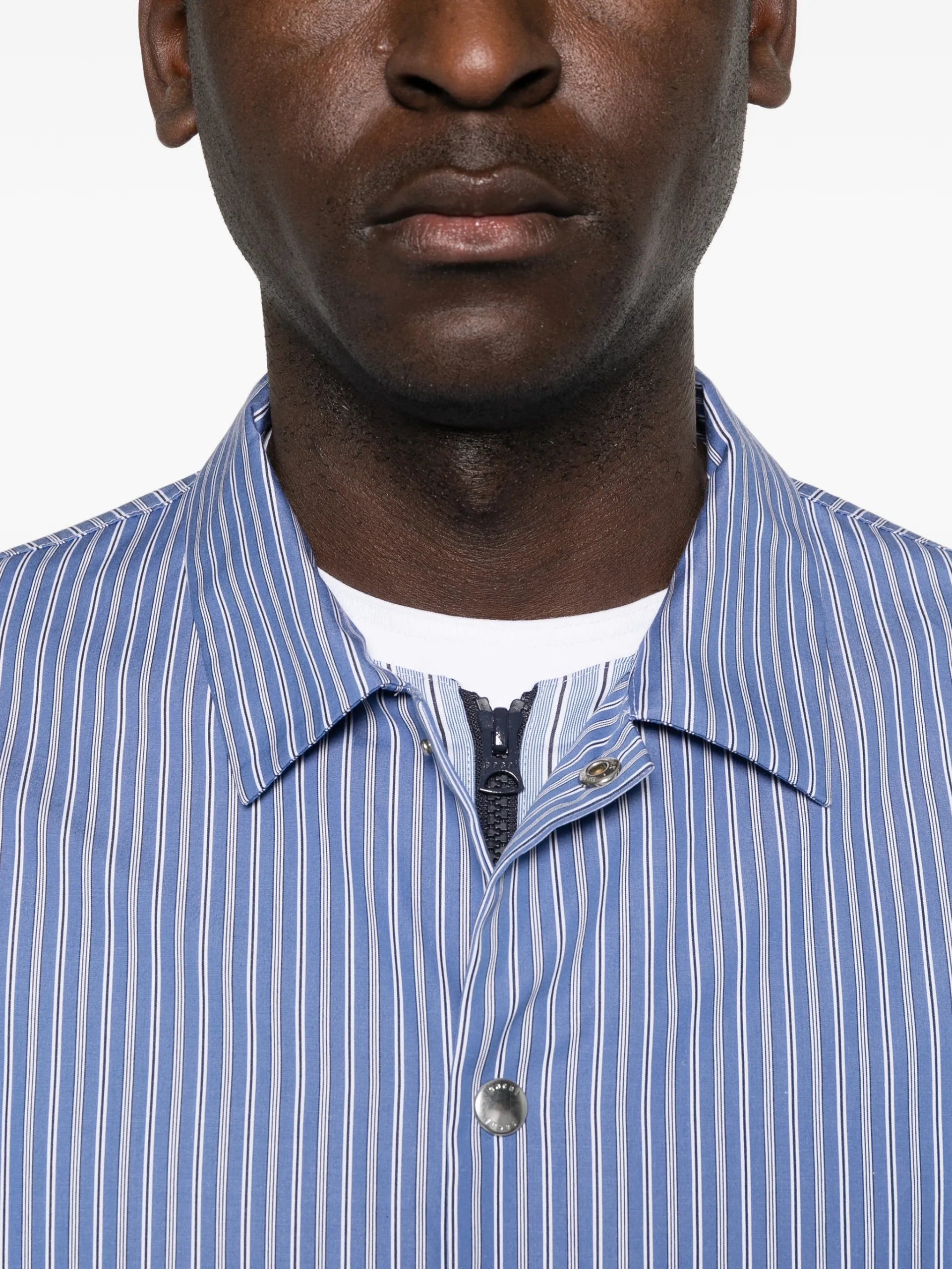 Sacai Striped Overshirt 03933M Vue 5