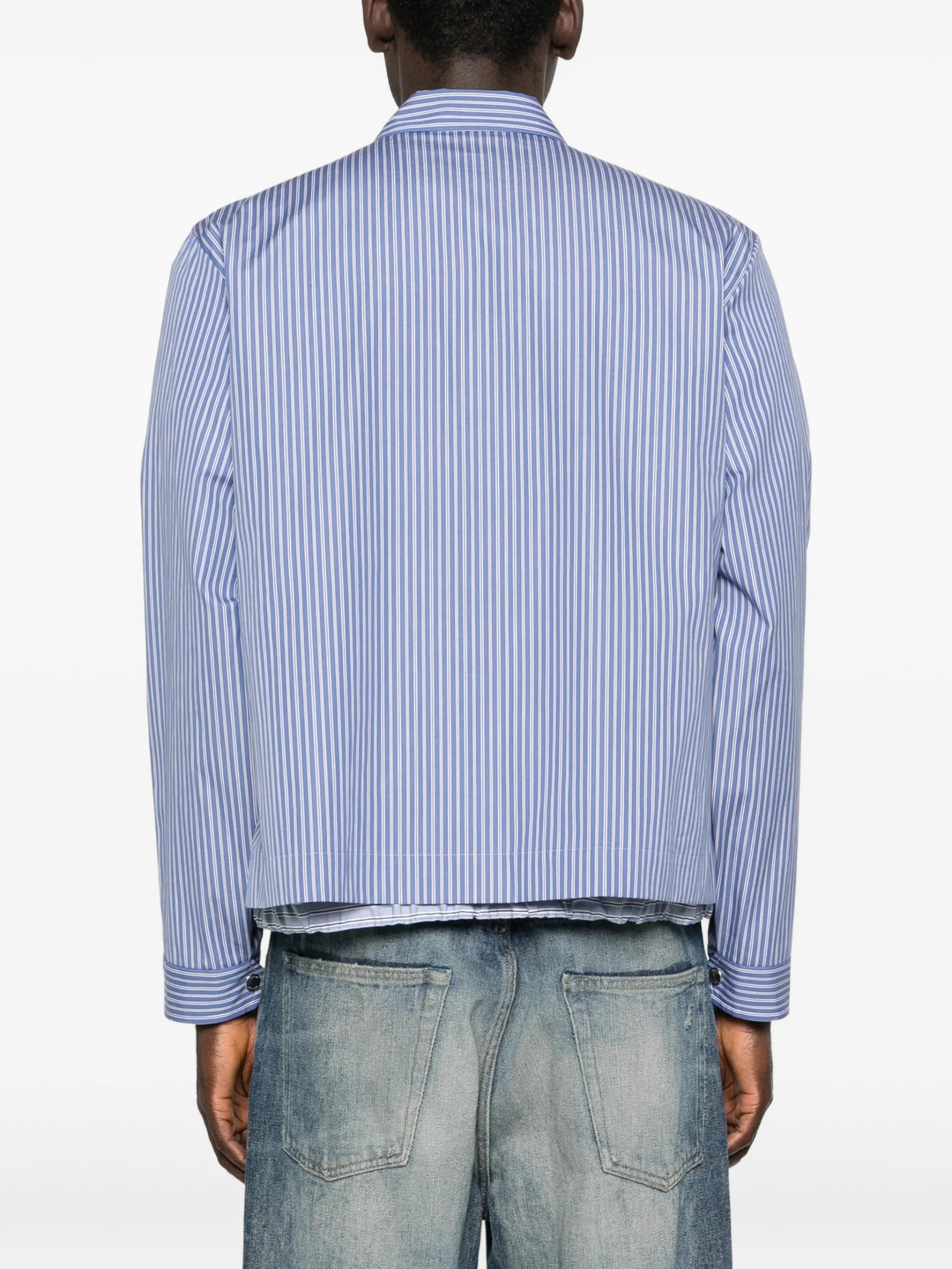 Sacai Striped Overshirt 03933M Vue 4