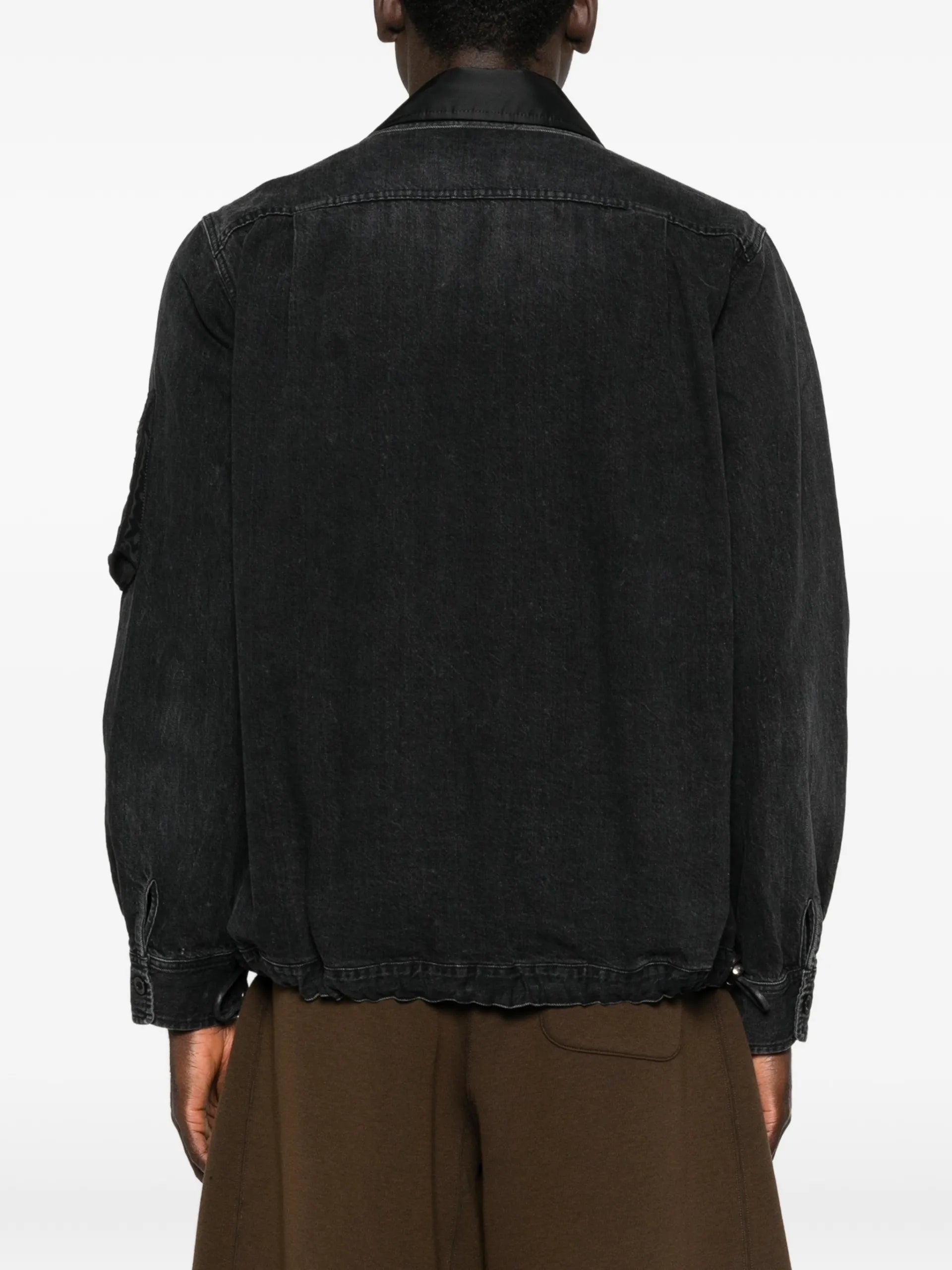 Sacai Zip-up Jacket Black Cotton - vue 4 - sacai