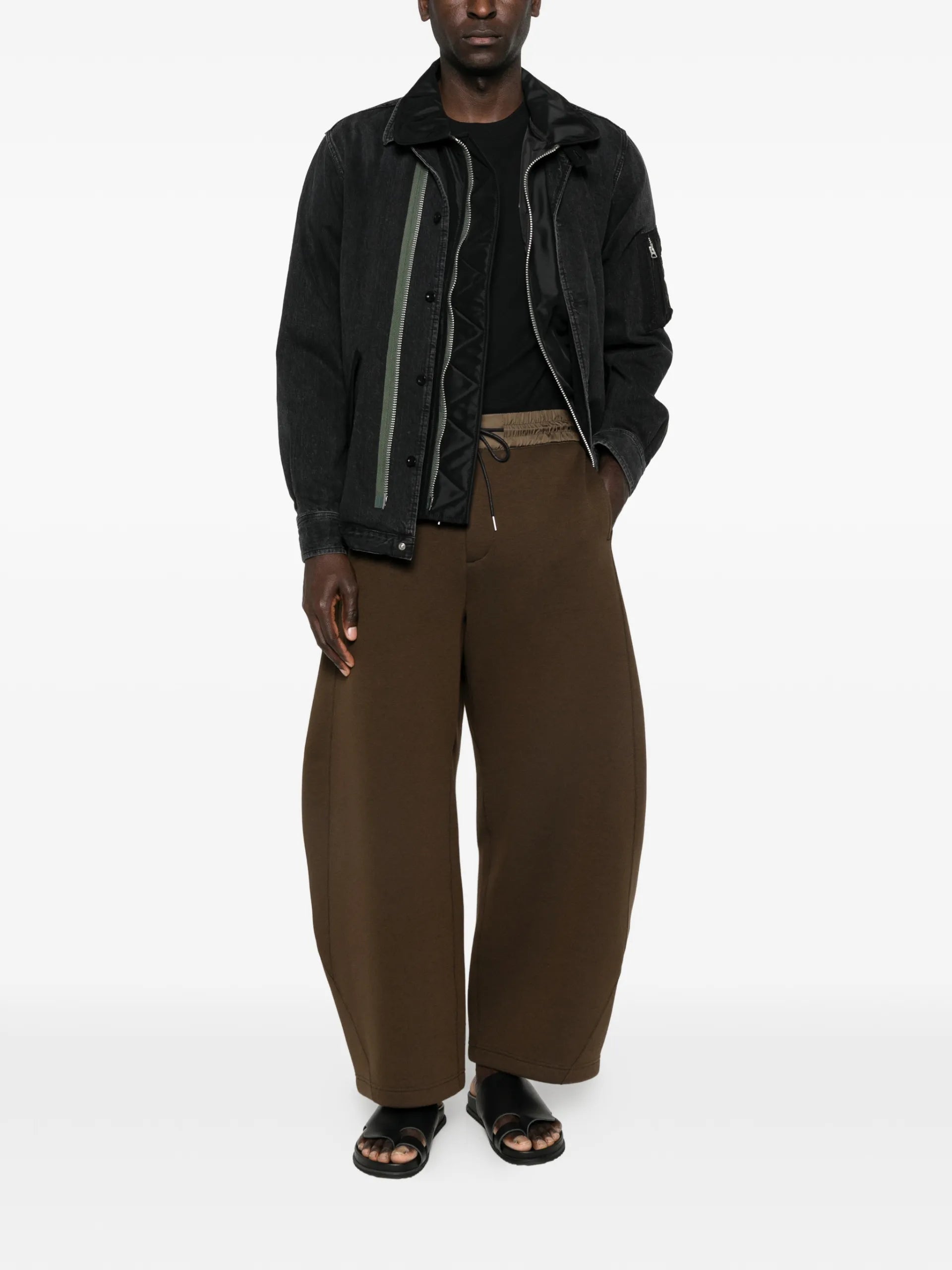 Sacai Zip-up Jacket Black Cotton