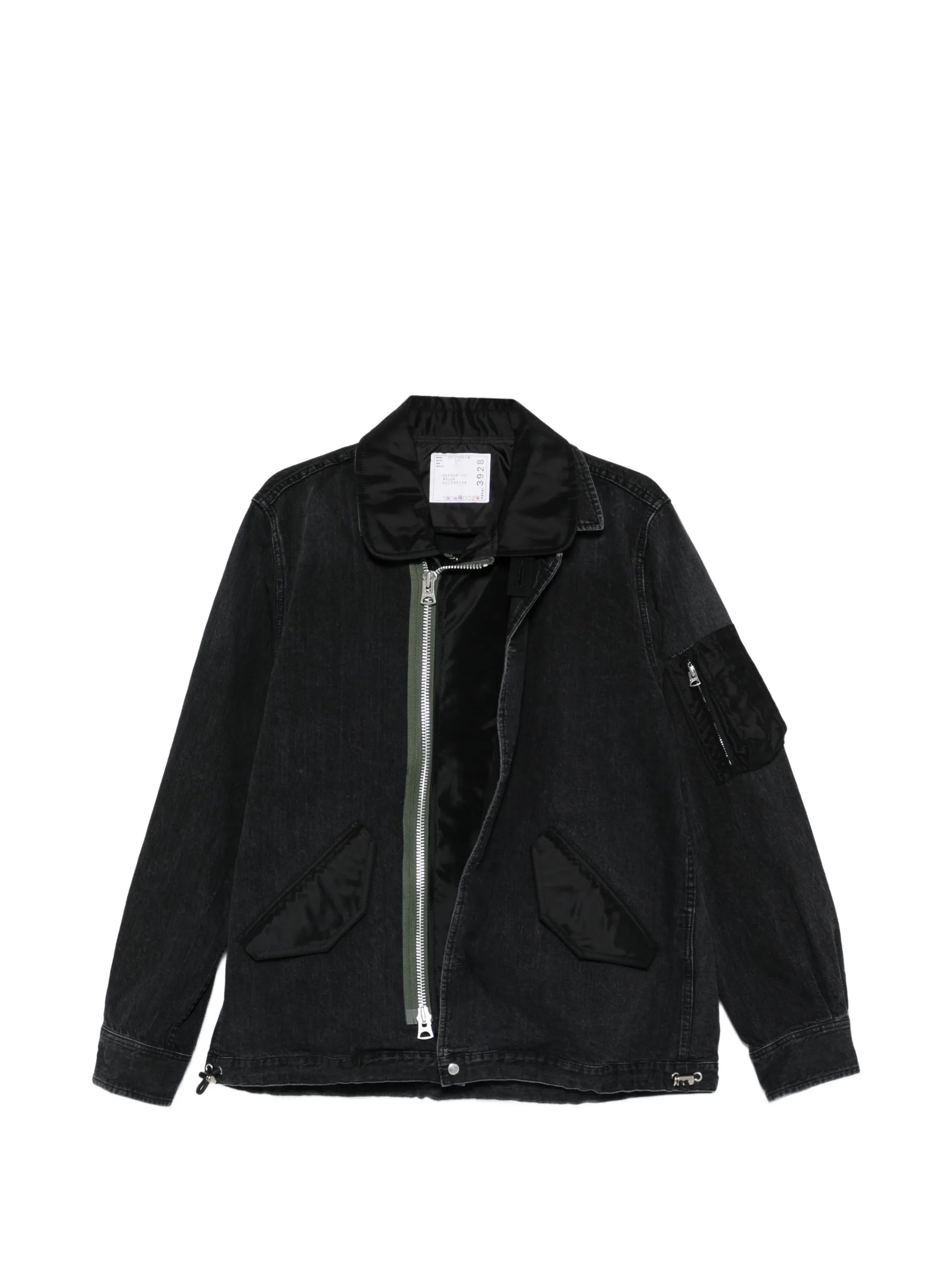 Sacai Zip-up Jacket Black Cotton - sacai | Le Block Lyon