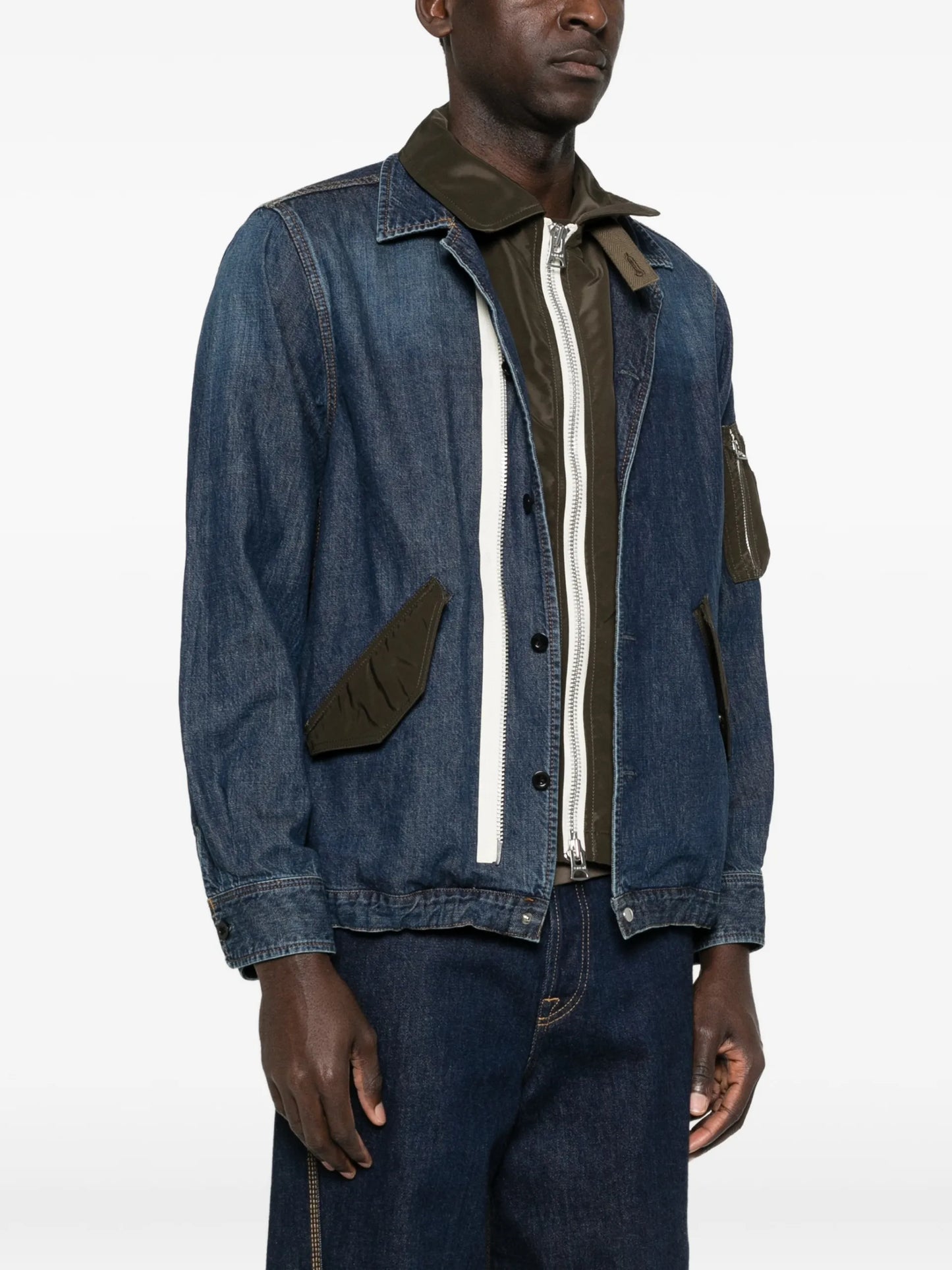 Sacai Button Front Pocket Jacket 2603928M401 Vue 3