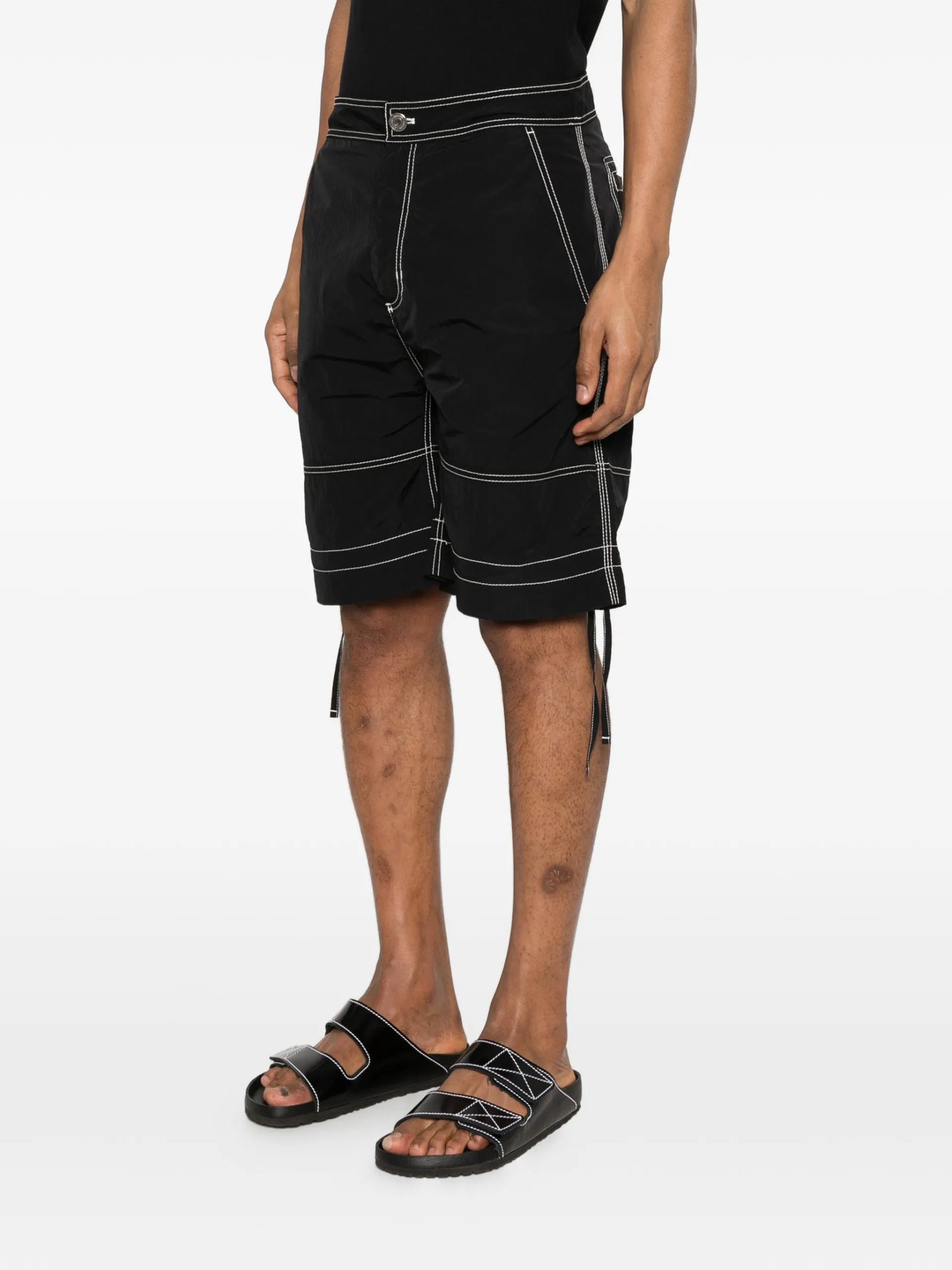 AMI Paris Contrast-stitch Bermuda Shorts HSO830PA0117 Vue 3