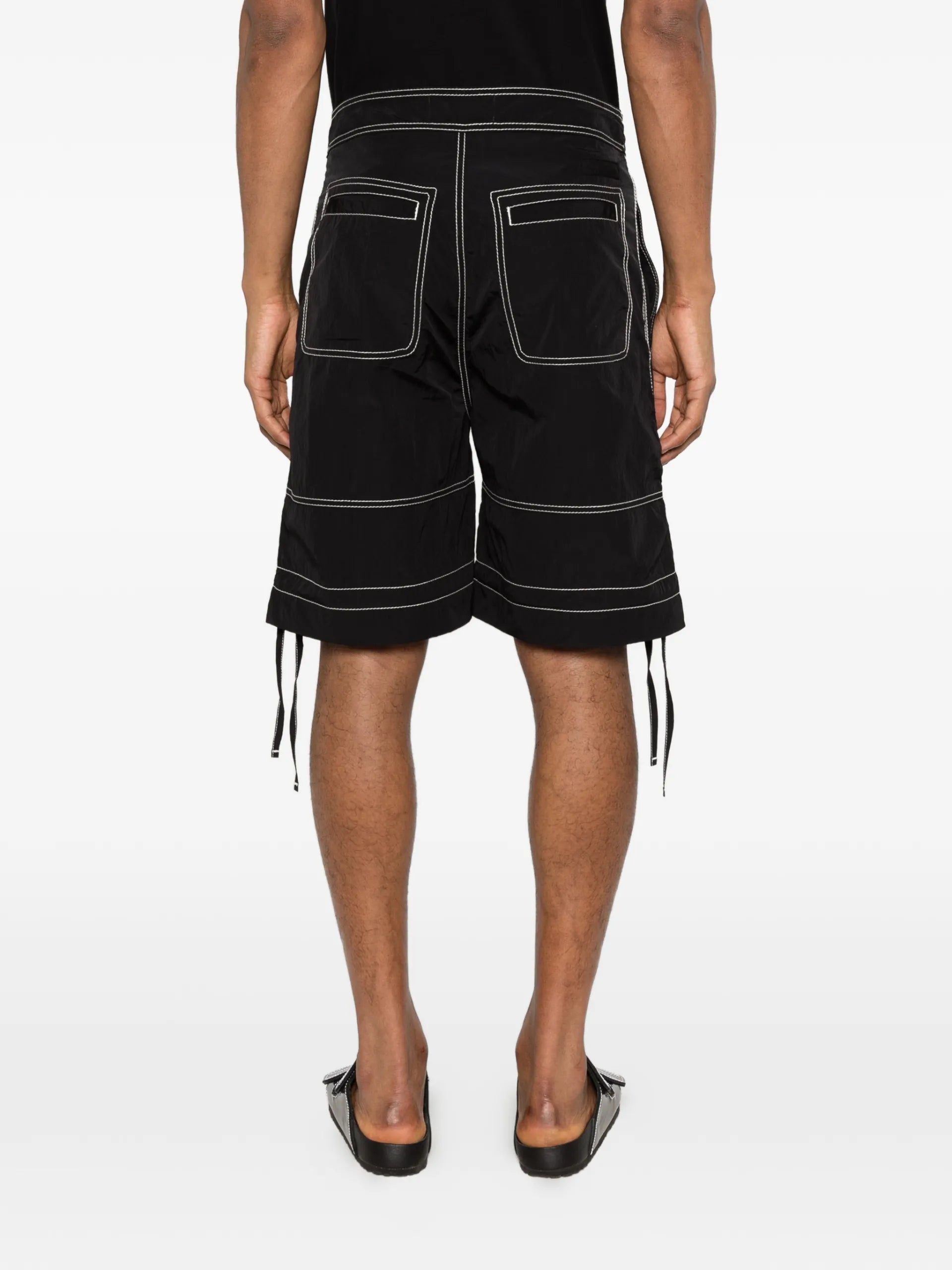 AMI Paris Contrast-stitch Bermuda Shorts HSO830PA0117 Vue 4