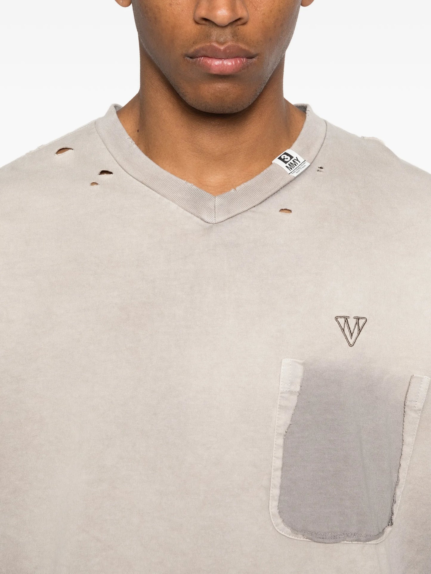 Maison MIHARA YASUHIRO V-neck Short-sleeve T-shirt J16TS802BG Vue 5