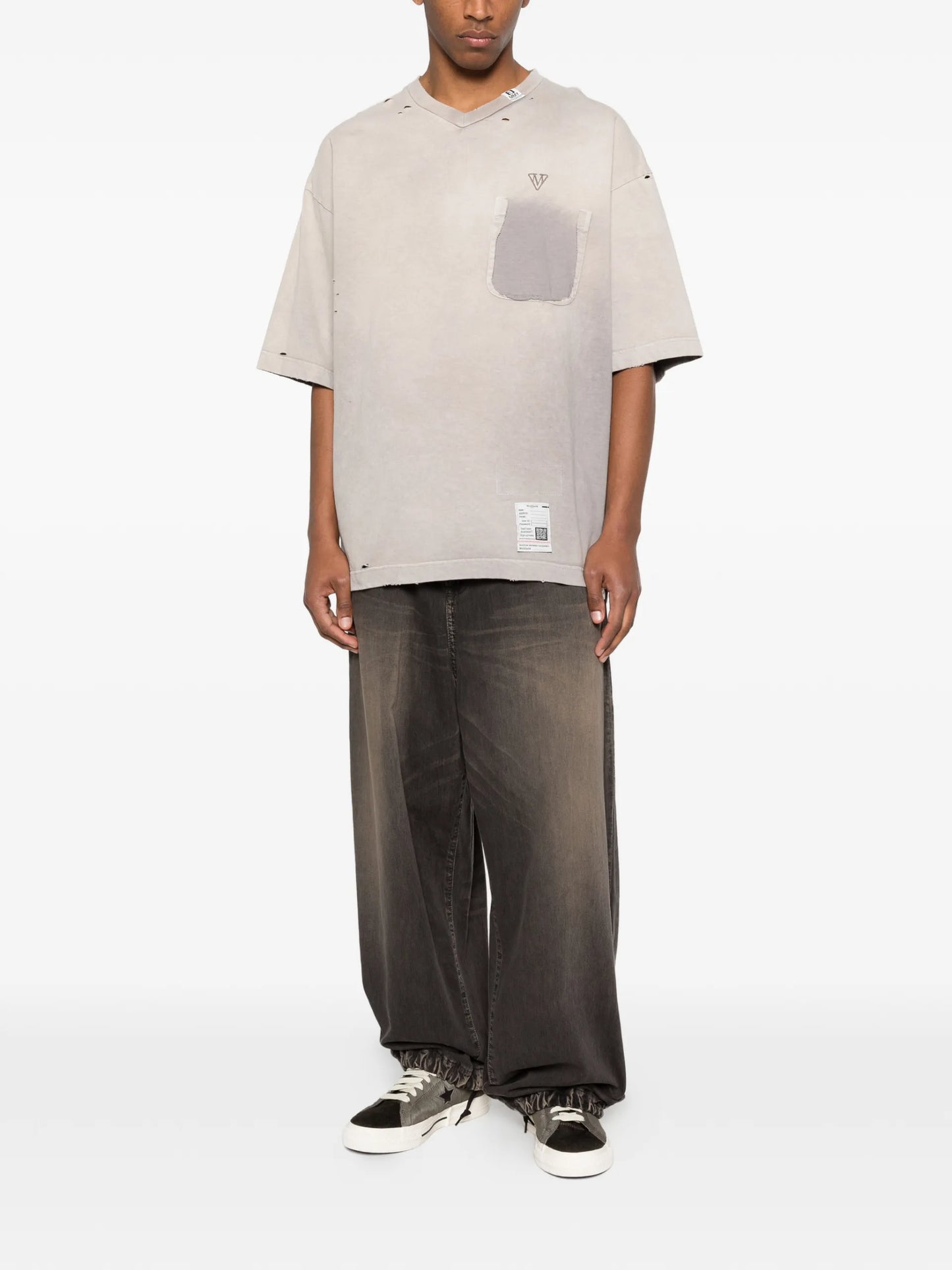 Maison MIHARA YASUHIRO V-neck Short-sleeve T-shirt J16TS802BG Vue 2