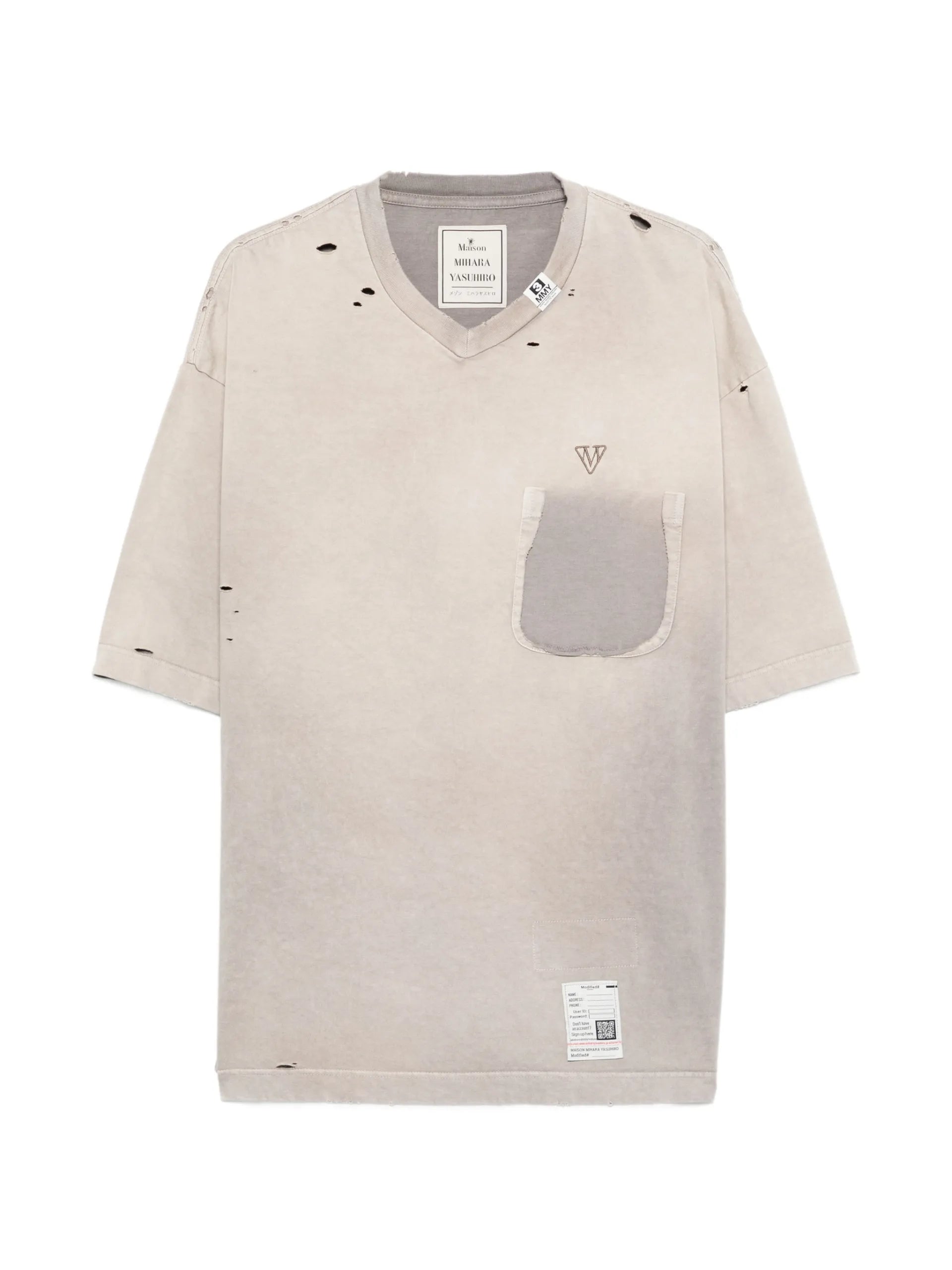 Maison MIHARA YASUHIRO V-neck Short-sleeve T-shirt J16TS802BG Vue 1