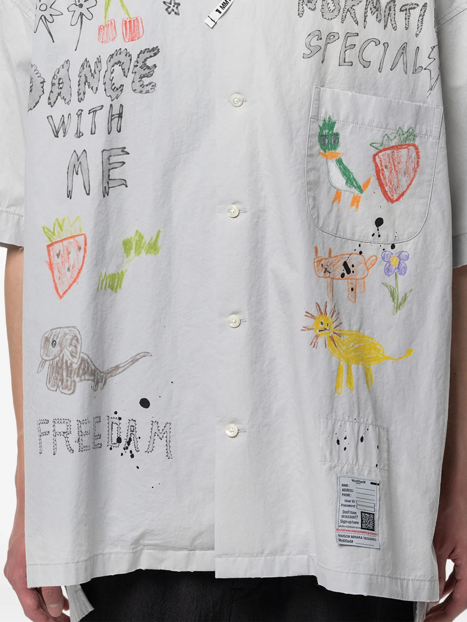 Maison MIHARA YASUHIRO Hand Drawing Print Shirt J16SH184 Vue 4