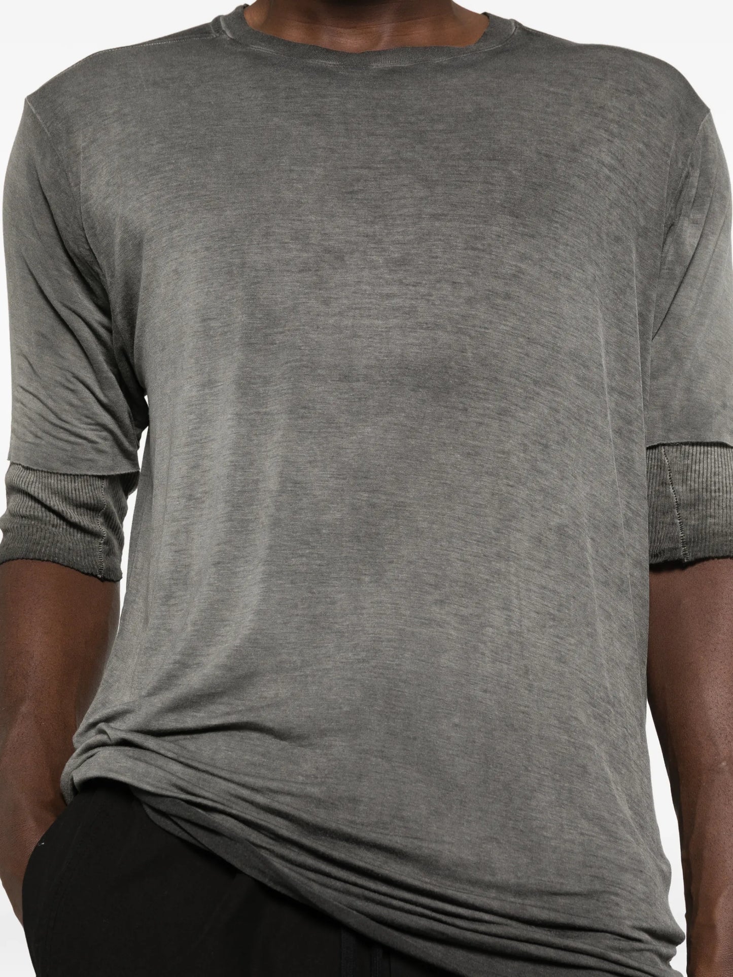 Thom Krom 940 Raw-cut Double-layer T-shirt MTS940 Vue 5