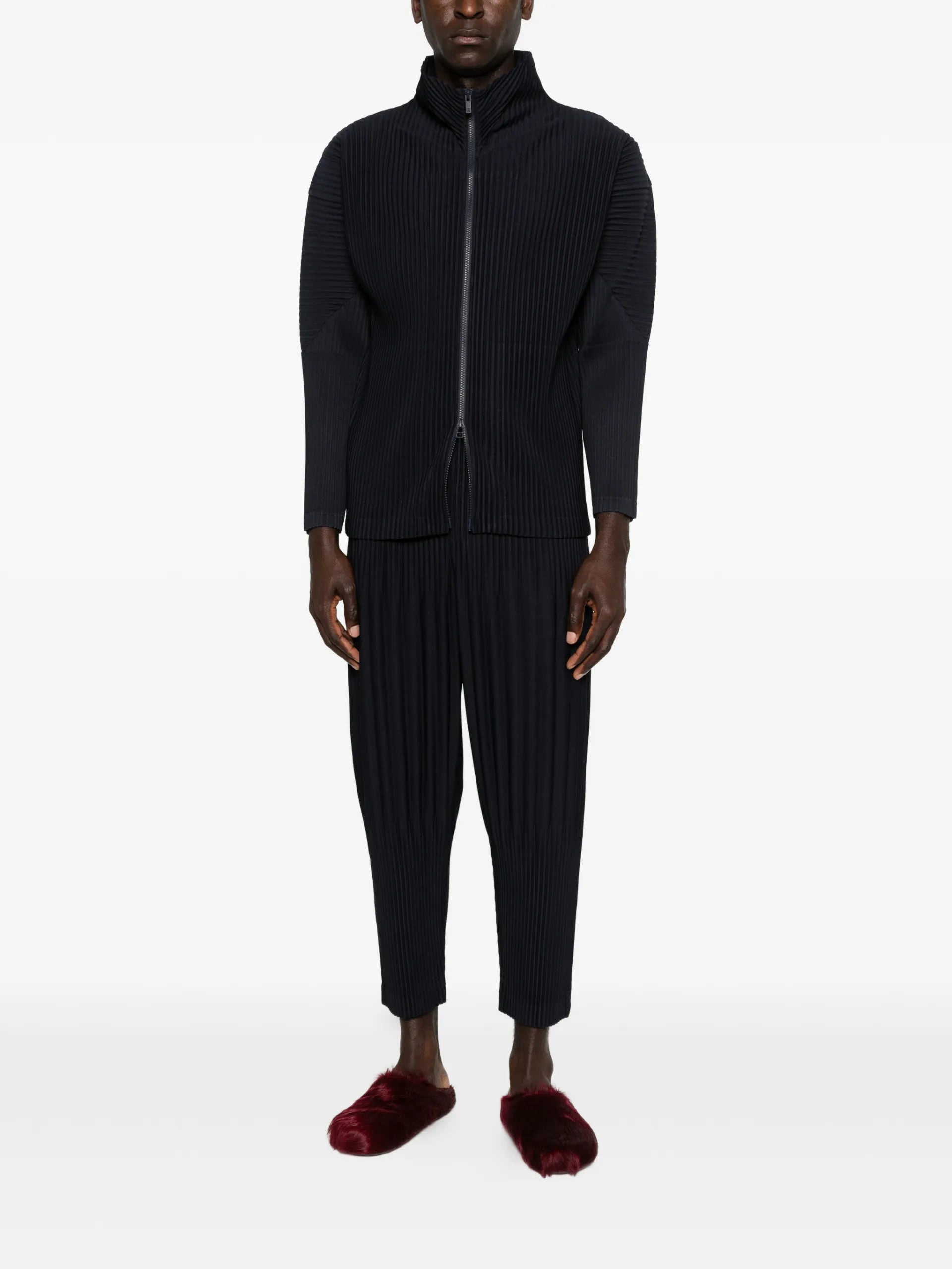 Homme Plissé Issey Miyake Elasticated-waistband Tapered Trousers HP66JF551 Vue 2