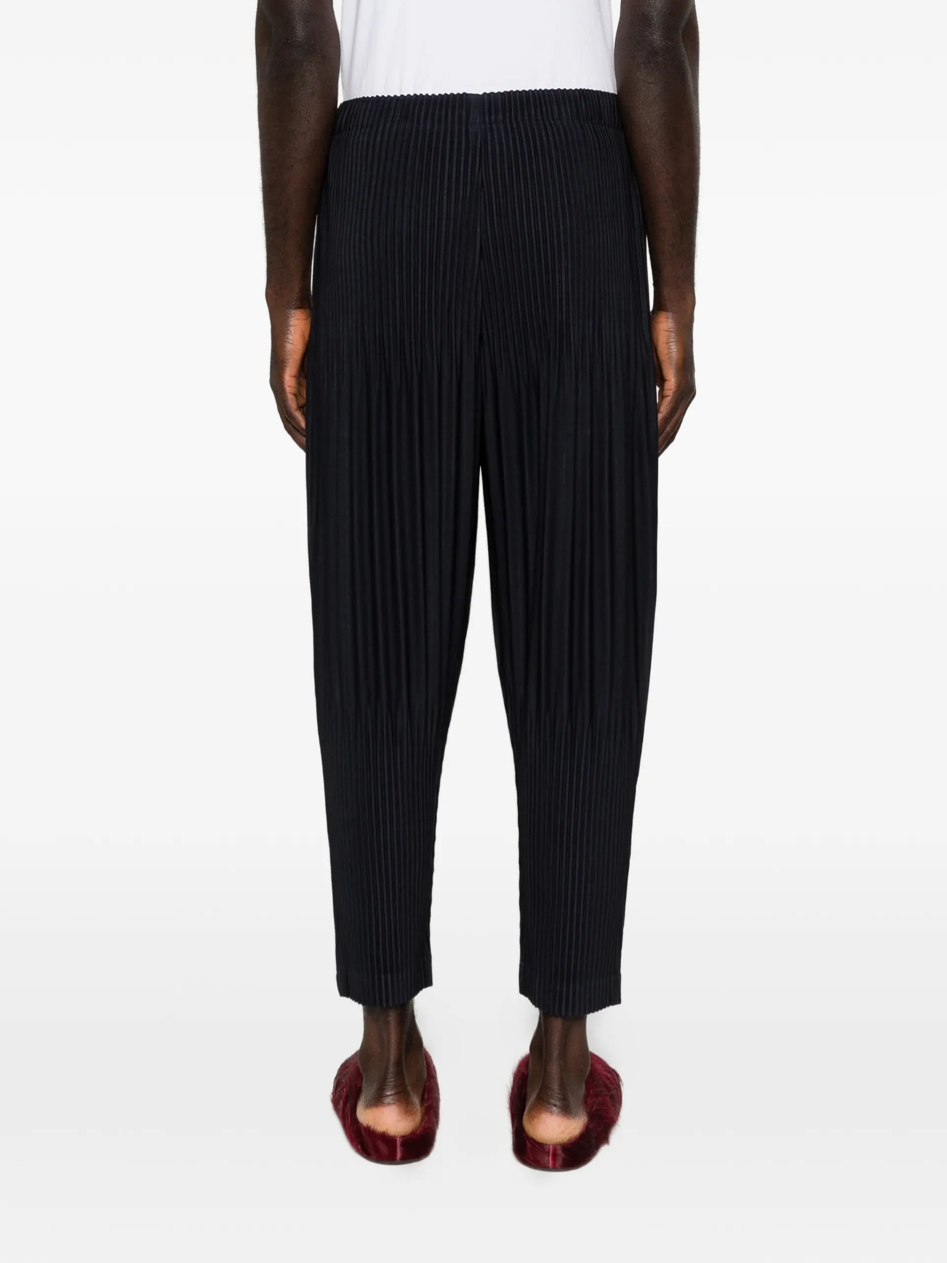 Homme Plissé Issey Miyake Elasticated-waistband Tapered Trousers HP66JF551 Vue 4
