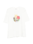 Drôle De Monsieur Hibiscus Club floral-print T-shirt coloris White
