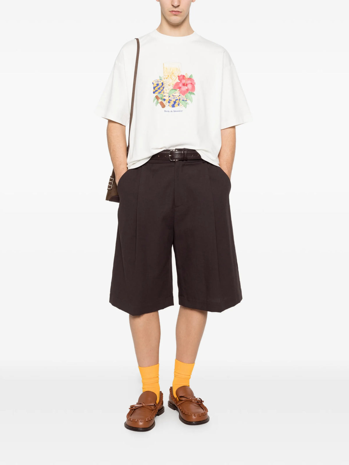 Drôle De Monsieur Hibiscus Club floral-print T-shirt coloris White - vue 2
