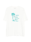 Drôle De Monsieur Slogan Palmiers T-shirt coloris White