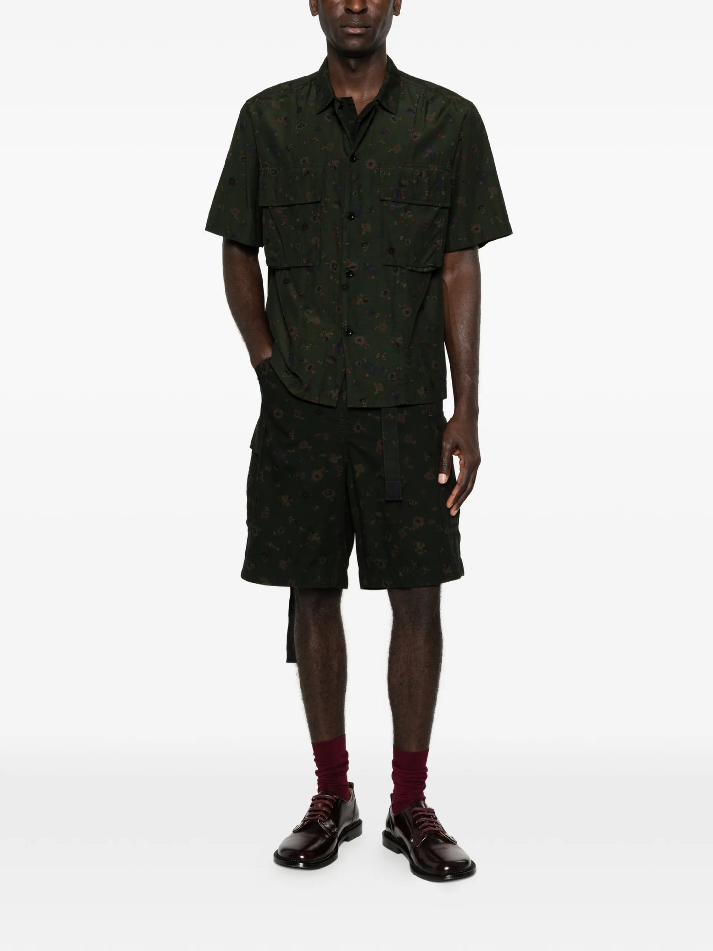 Sacai Floral-print Shirt 2603977M Vue 2