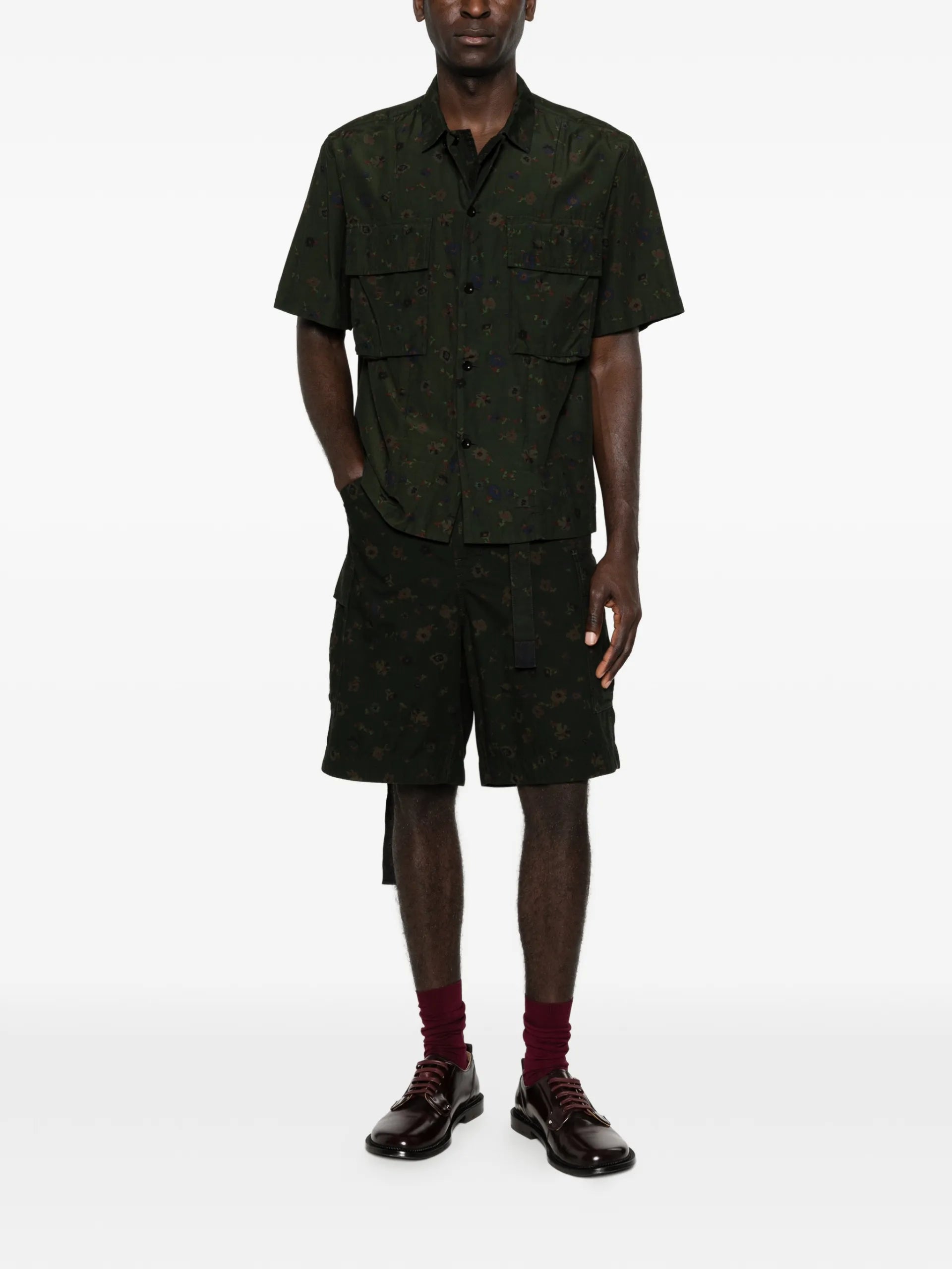 Sacai Floral-print Shirt 2603977M Vue 2