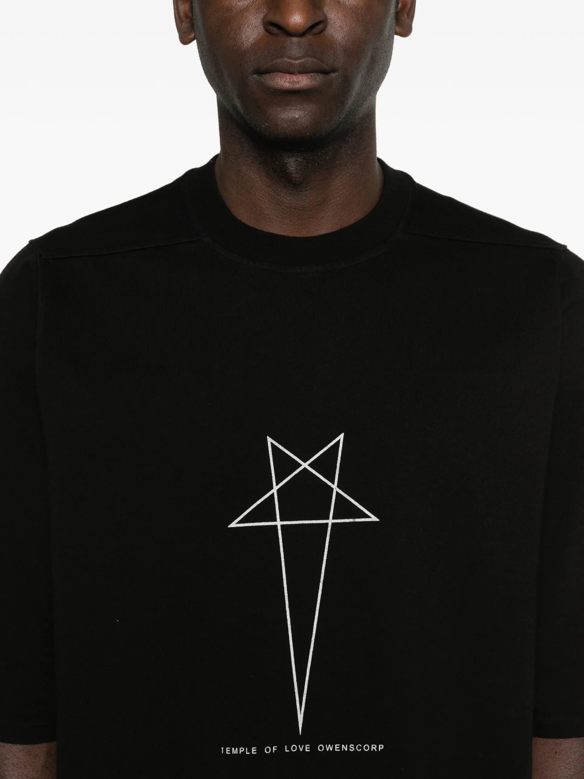 Rick Owens DRKSHDW Star-print Crew-neck T-shirt DU01F4274RIGEP3 Vue 5