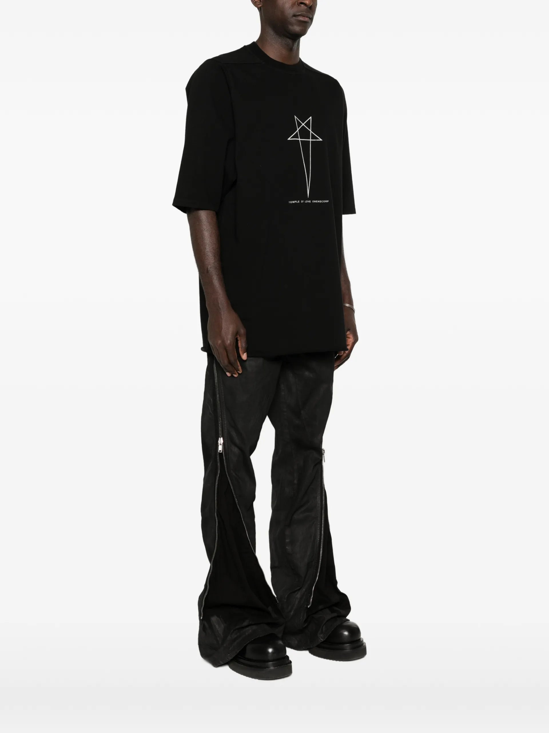 Rick Owens DRKSHDW Star-print Crew-neck T-shirt DU01F4274RIGEP3 Vue 3